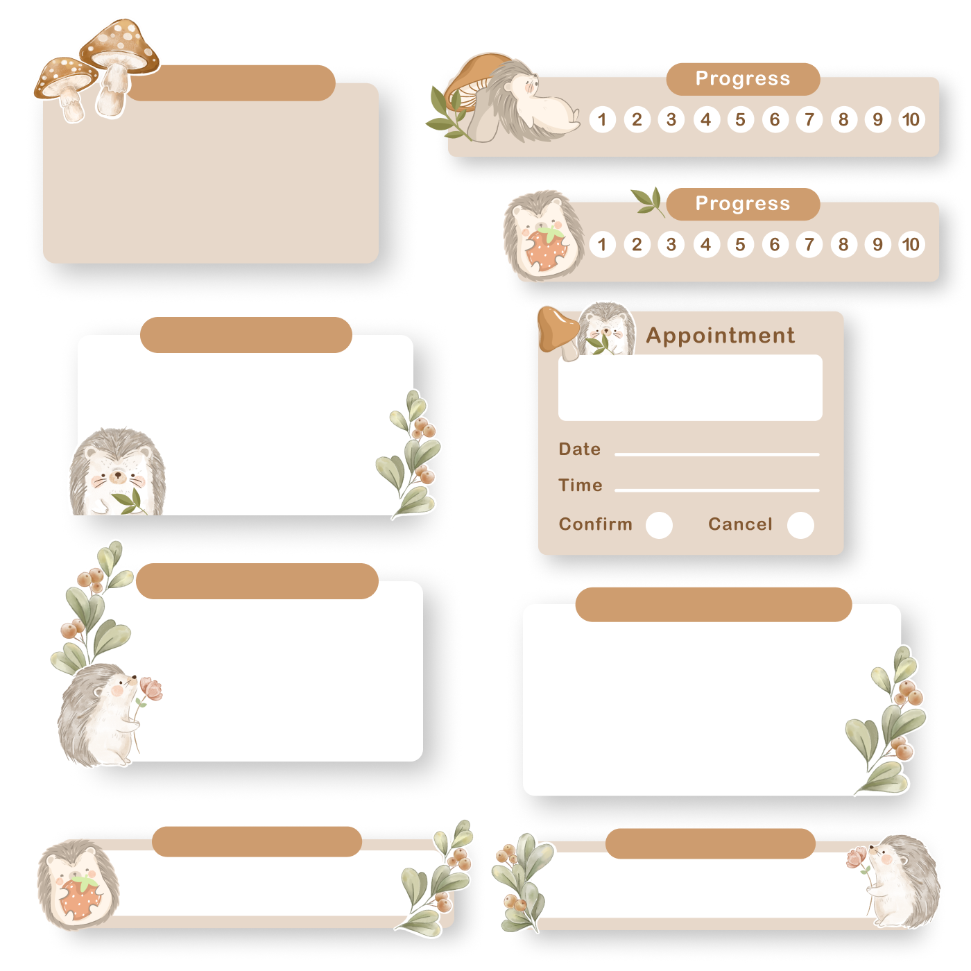 Hedgehog stickers set planner