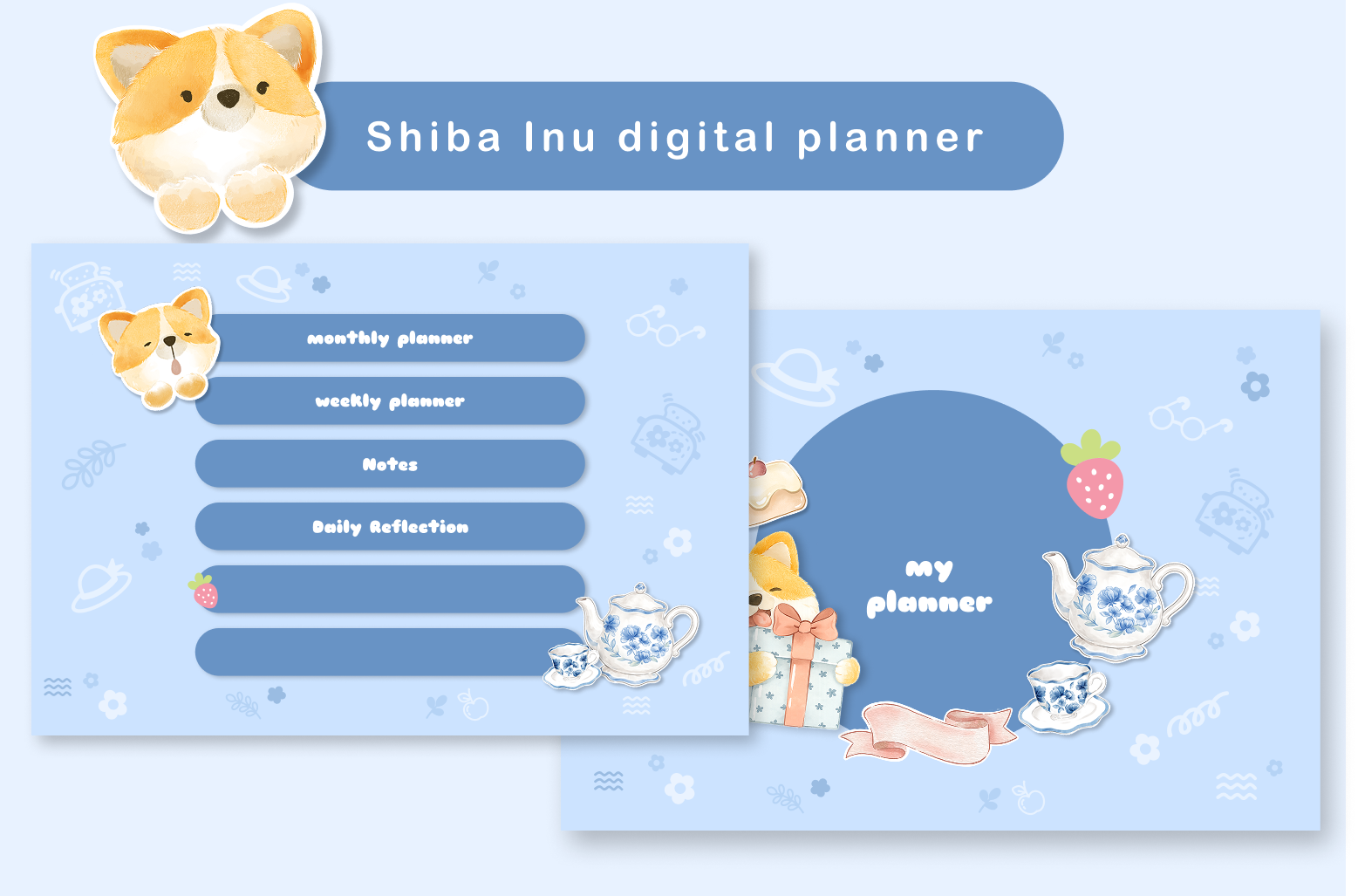 Shiba Inu Goodnotes Digital planner with hyperlink