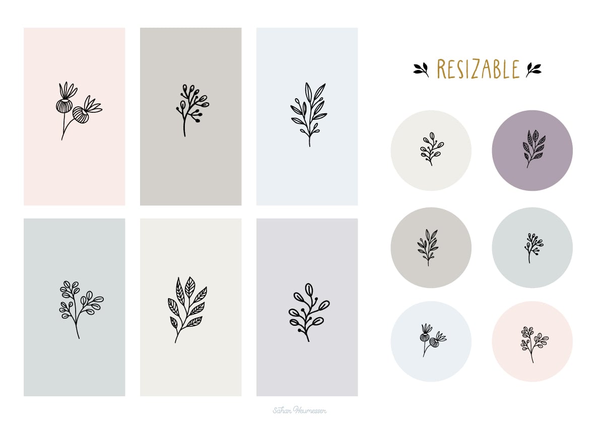 120 Hand Drawn Botanical Clip Art, Rustic Floral