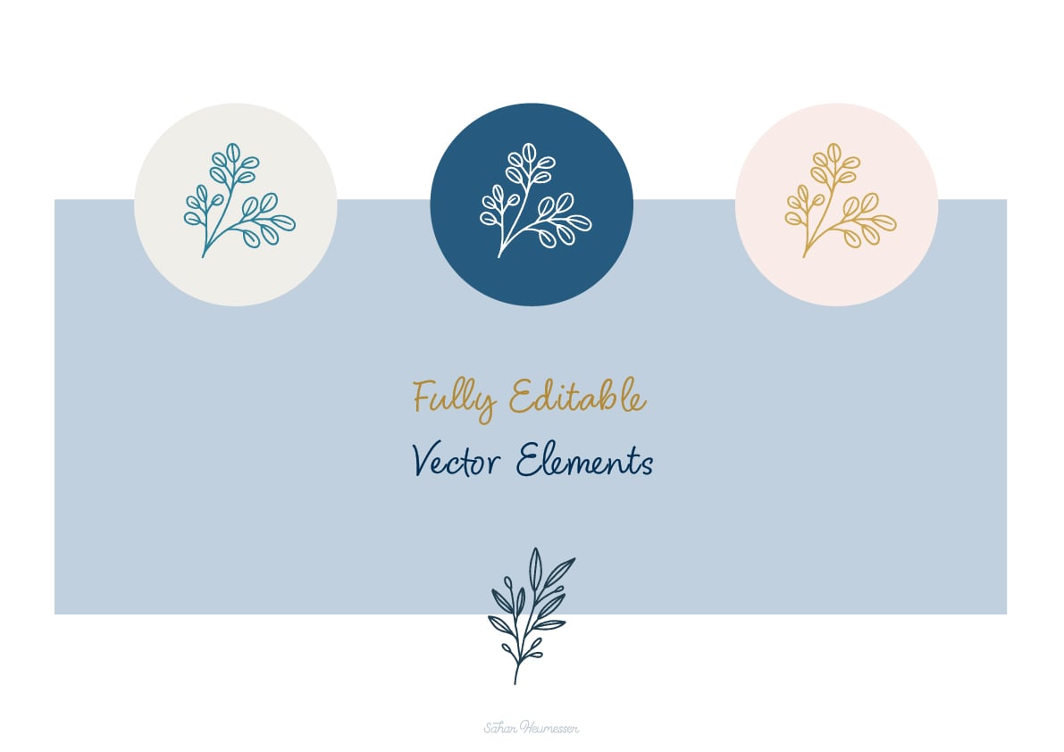 120 Hand Drawn Botanical Clip Art, Rustic Floral