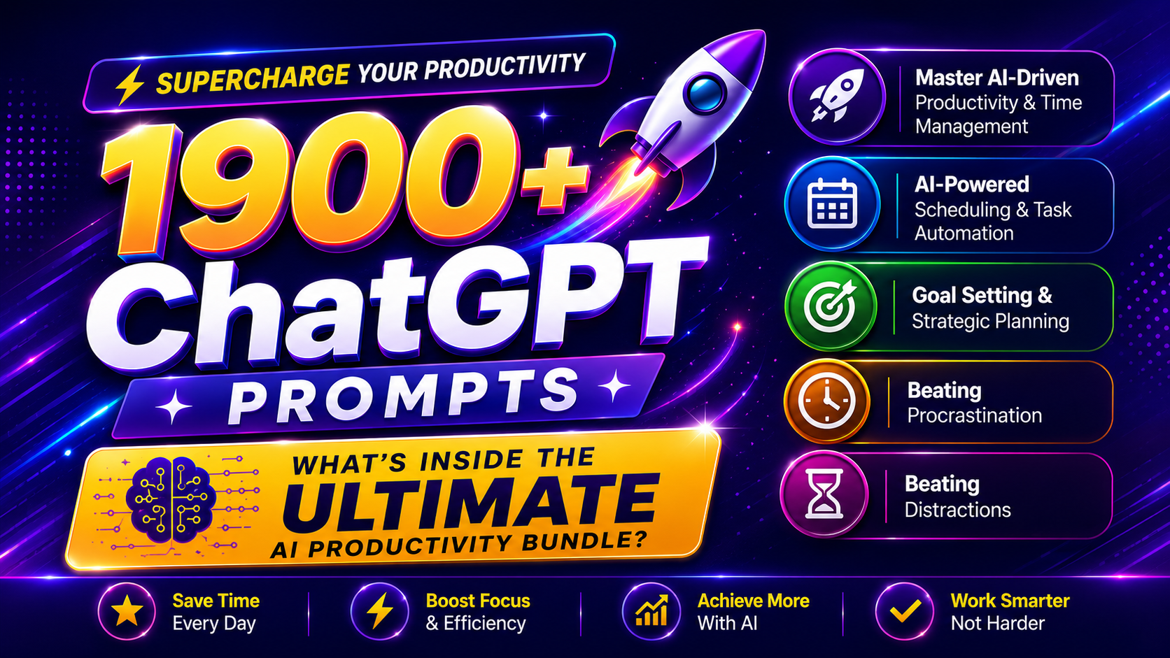 1900 AI Prompts For Time Management & Productivity