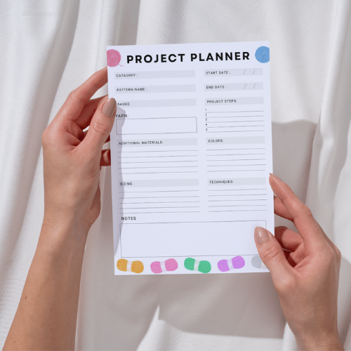 Crochet/Knitting Project Planner 1-Page Organizer
