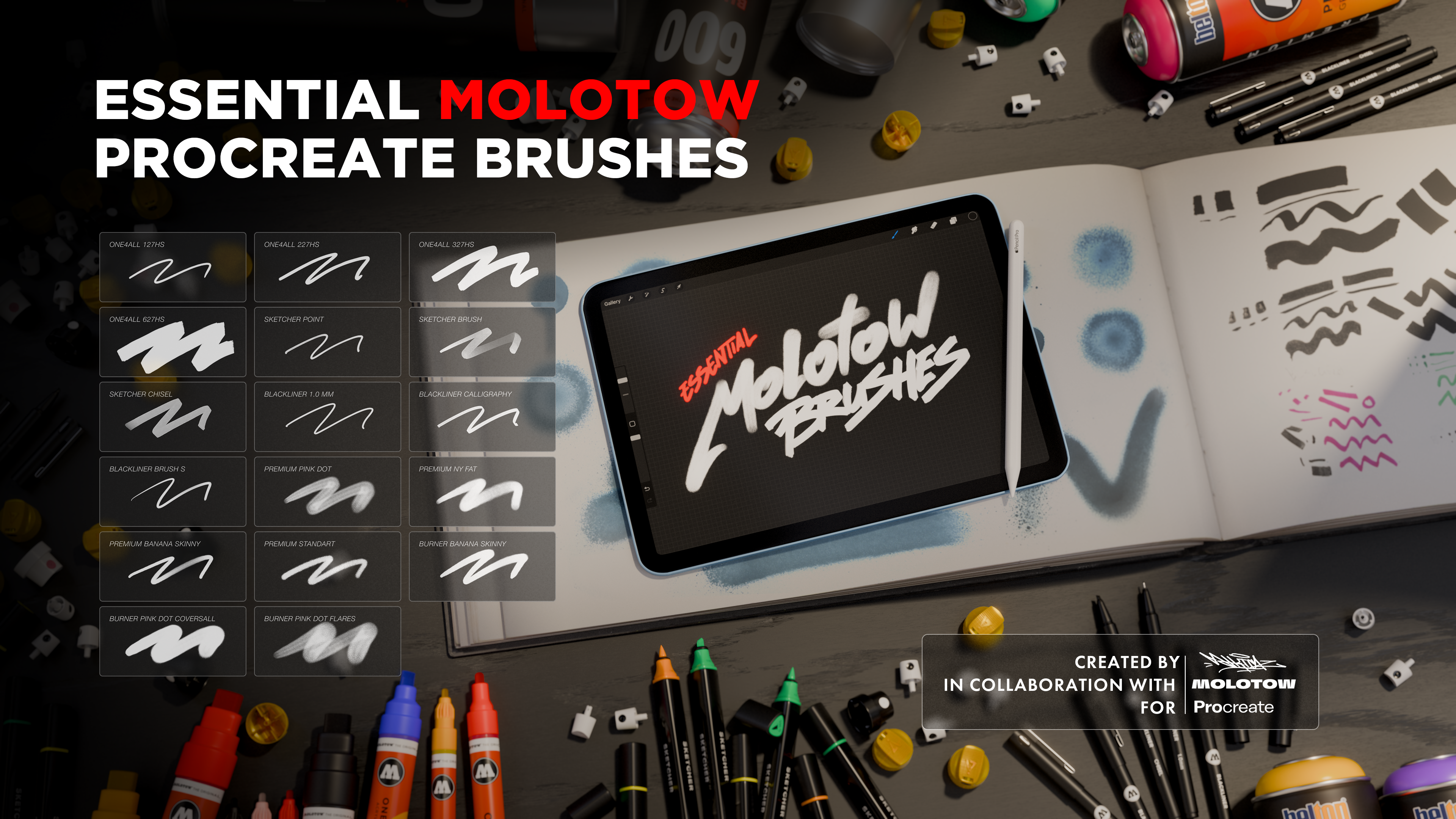 ESSENTIAL MOLOTOW PROCREATE BRUSHES