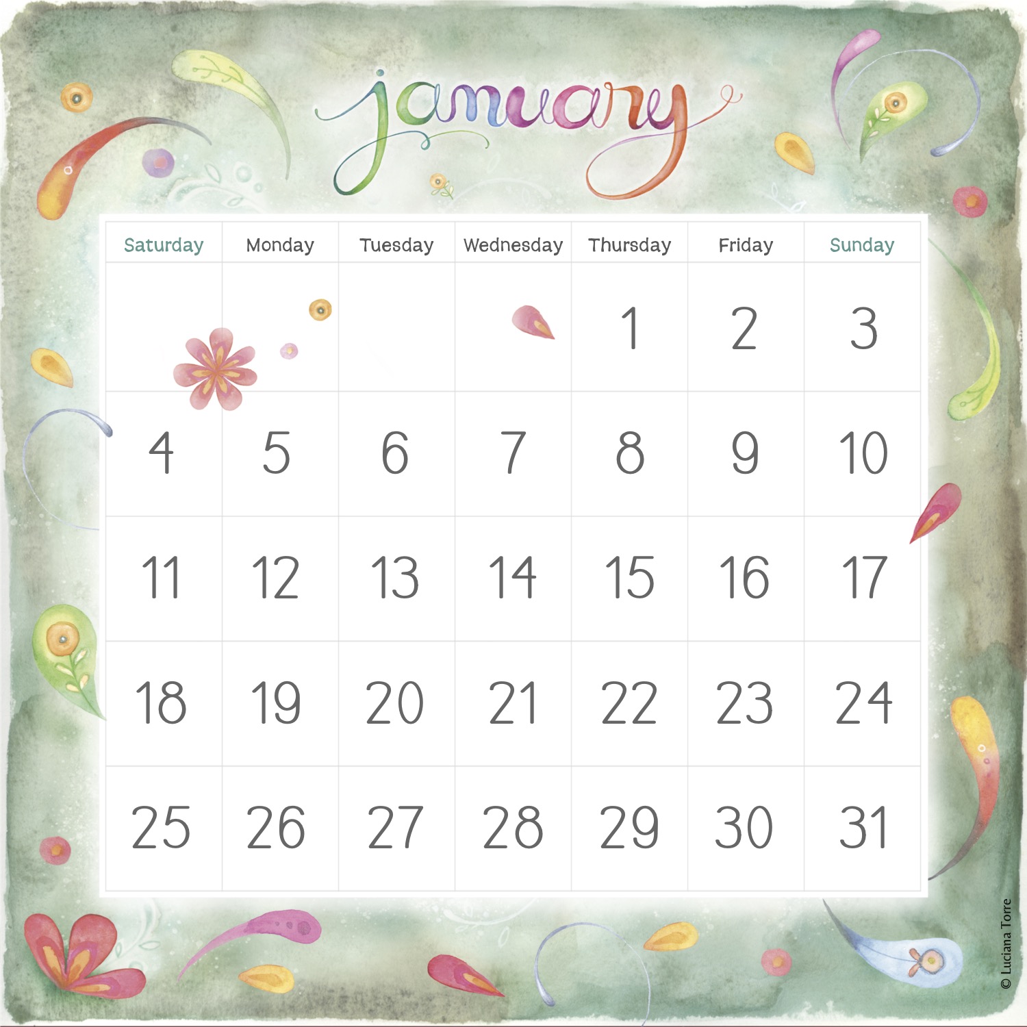 2026 Calendar Printable + 12 Botanical Art Prints