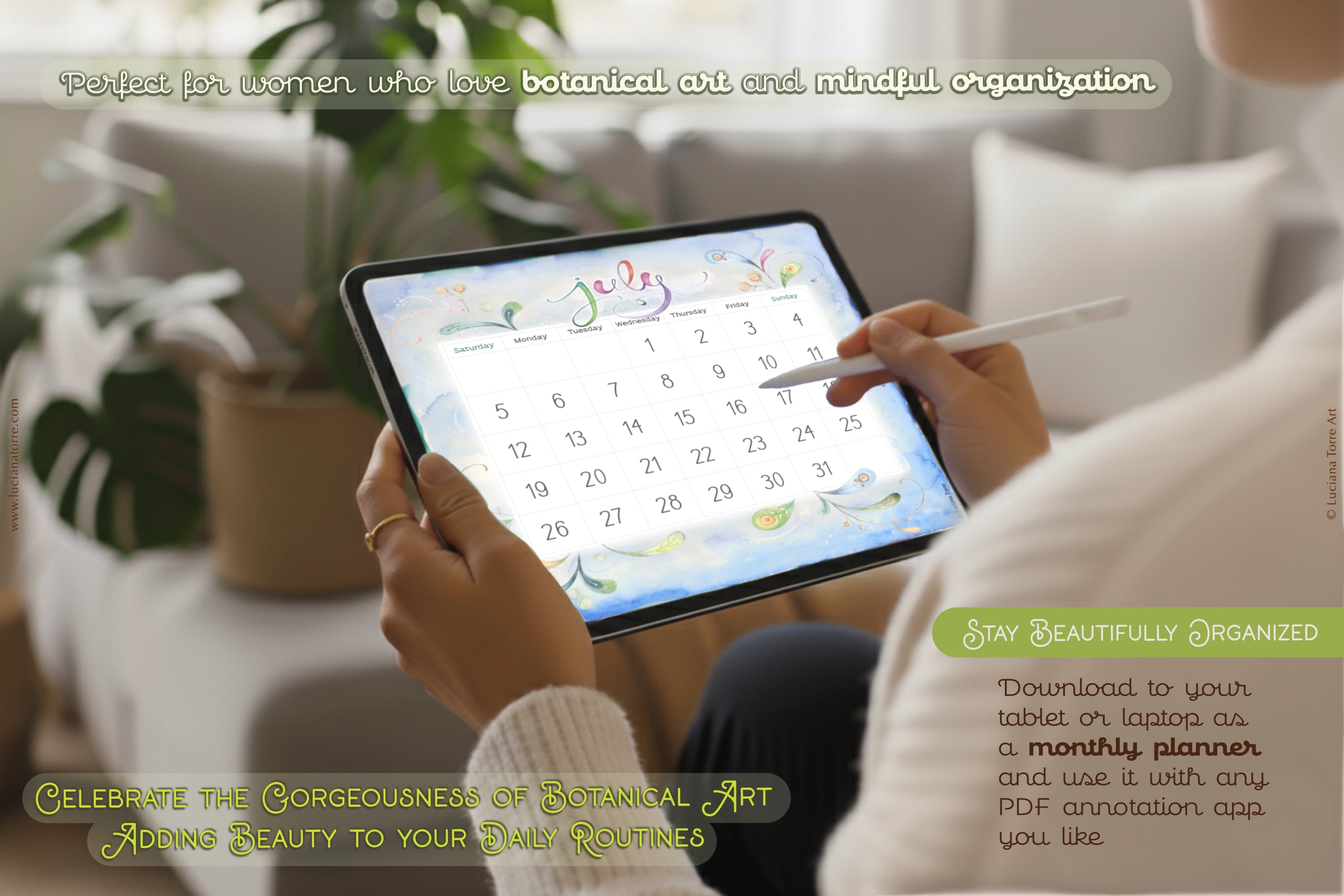 2026 Calendar Printable + 12 Botanical Art Prints