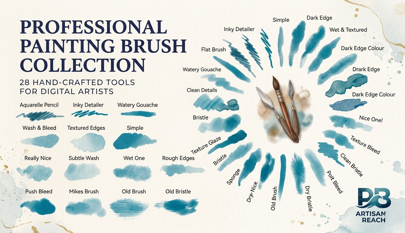 Ultimate 50+ Watercolour Brushes for Procreate