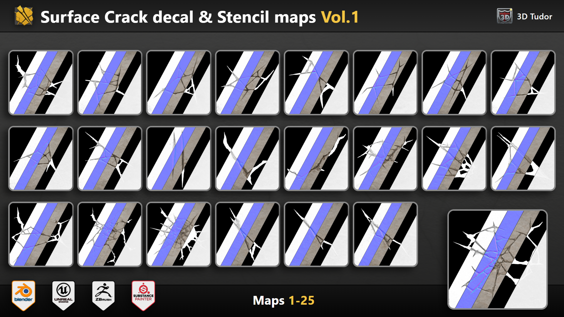 3DT Surface Crack Brush Pack