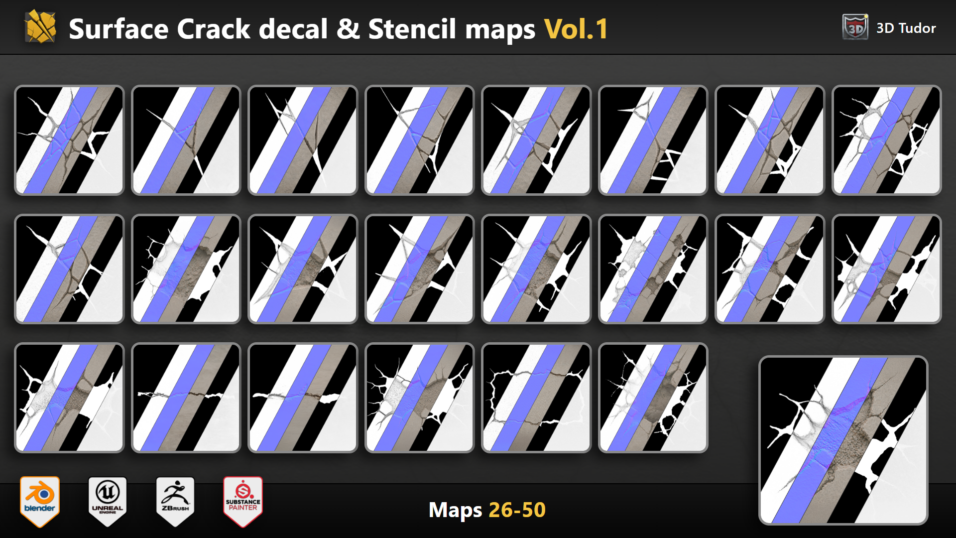 3DT Surface Crack Brush Pack