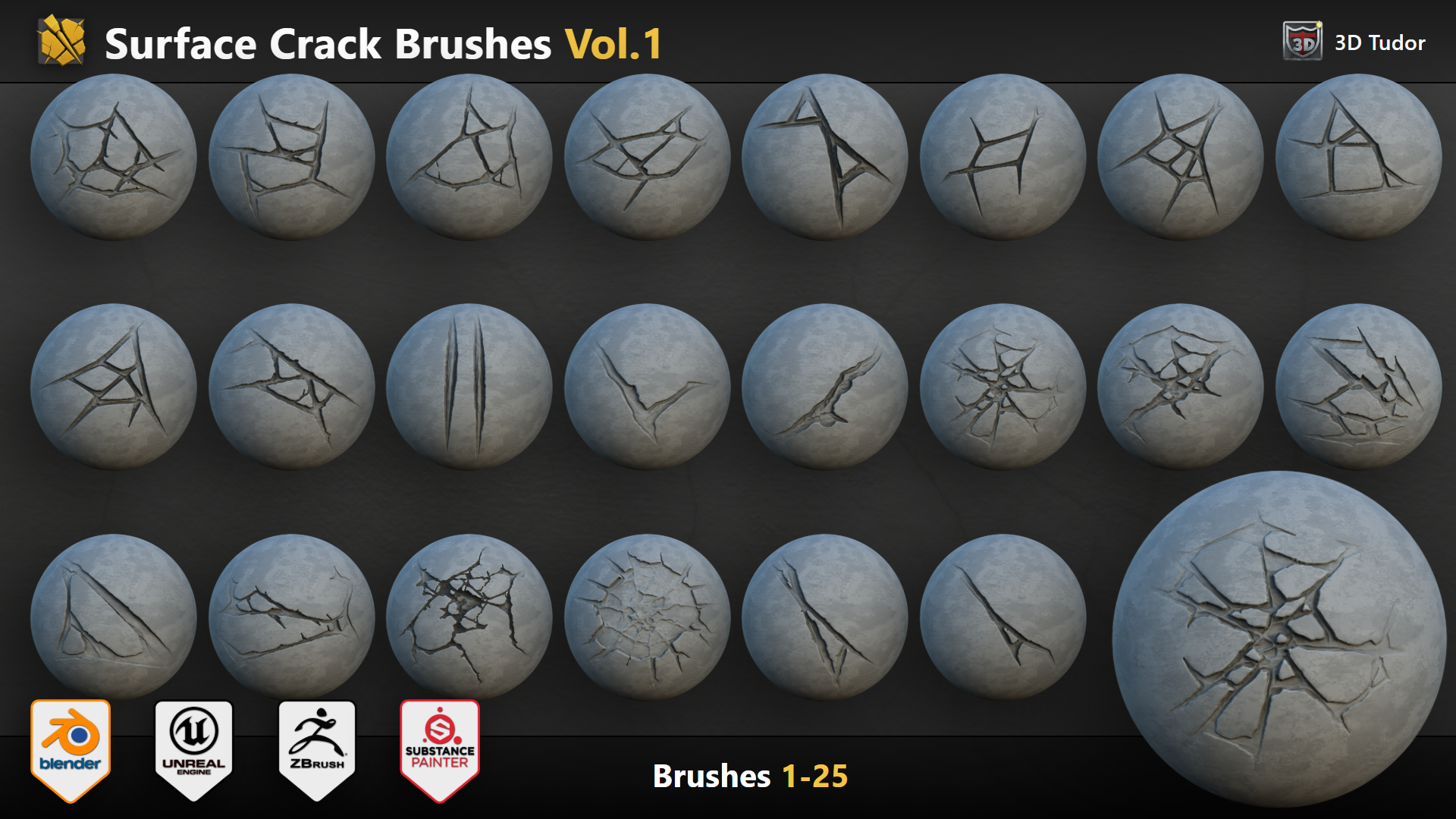 3DT Surface Crack Brush Pack