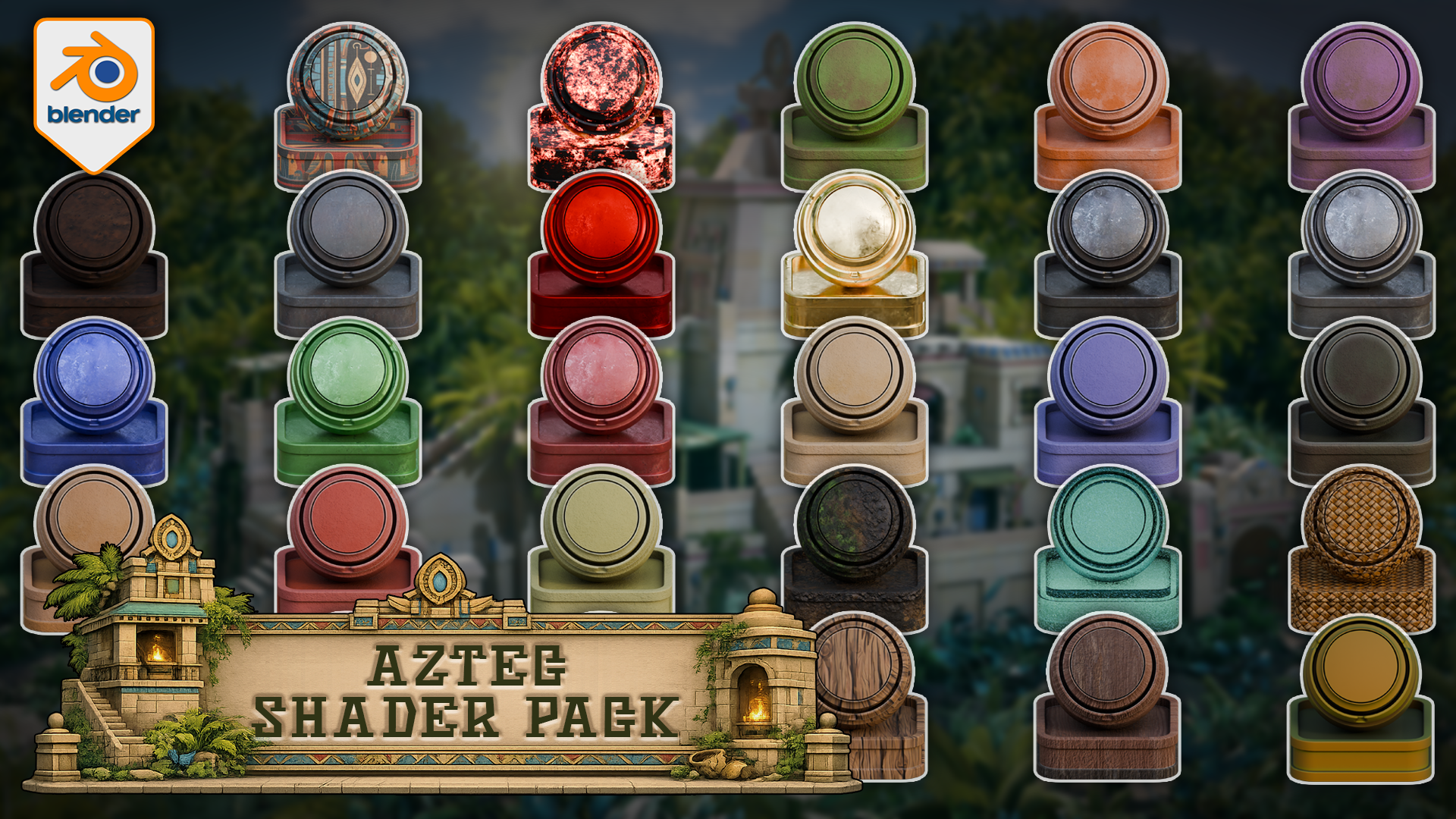 3DT Aztec Shaders for Blender Cycles