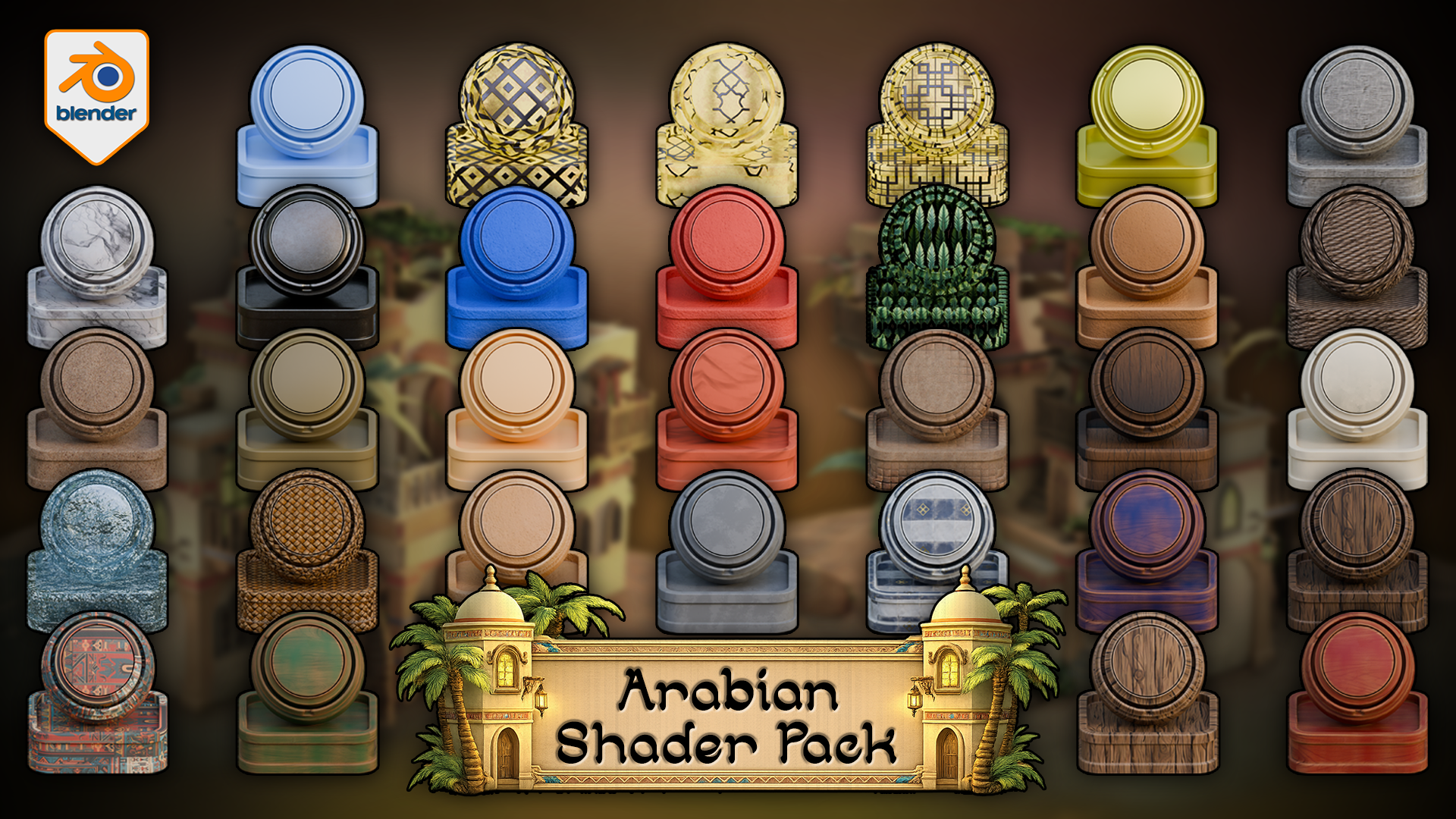 Arabian Shader Pack for Blender: 31 Stylized Mater