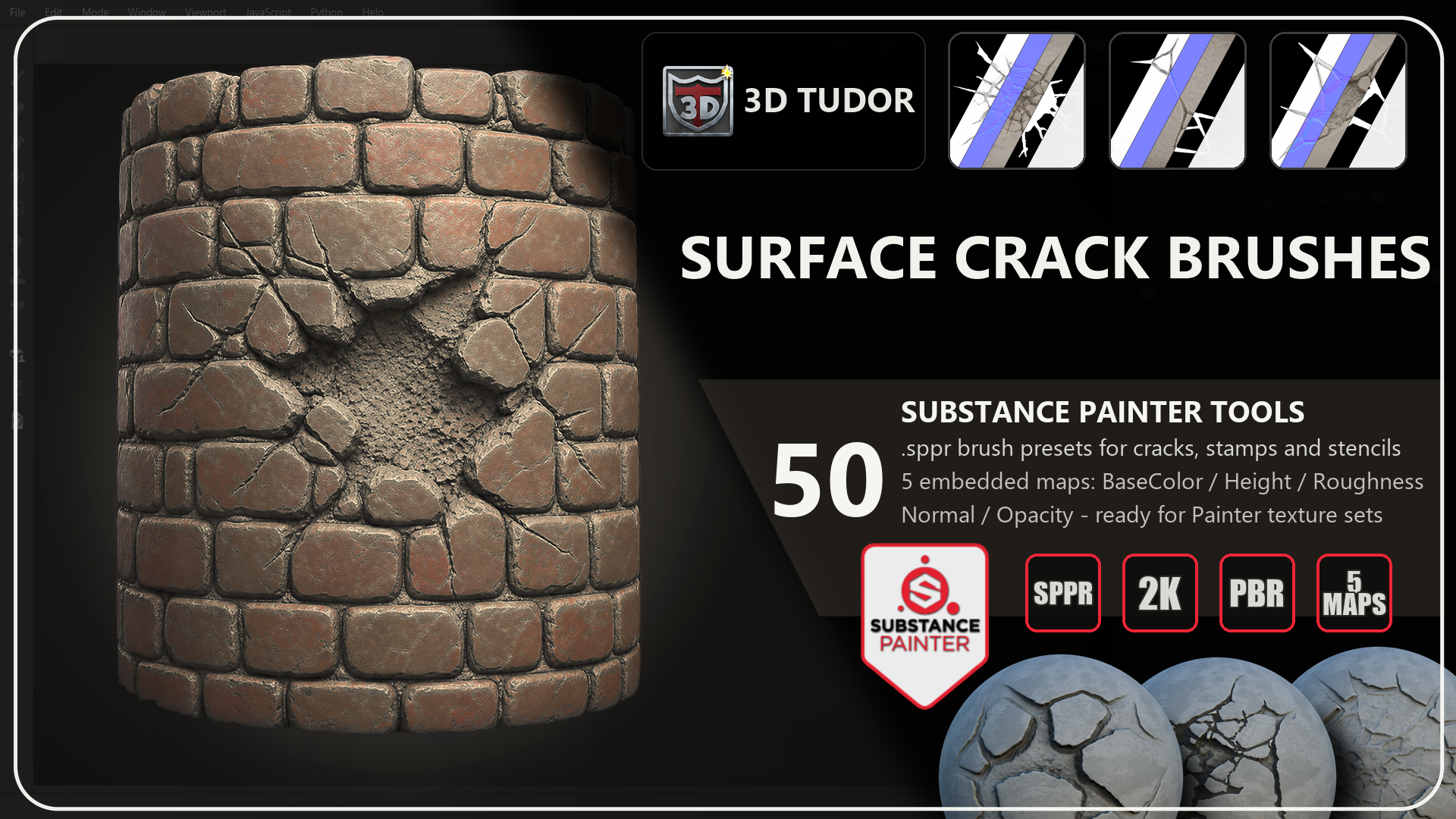 3DT Surface Crack Brush Pack