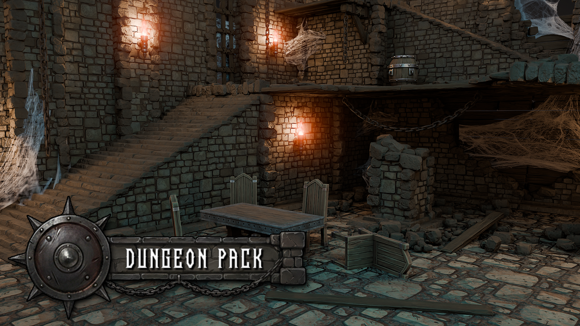3DT Dungeon Kitbash Pack for Blender & UE5