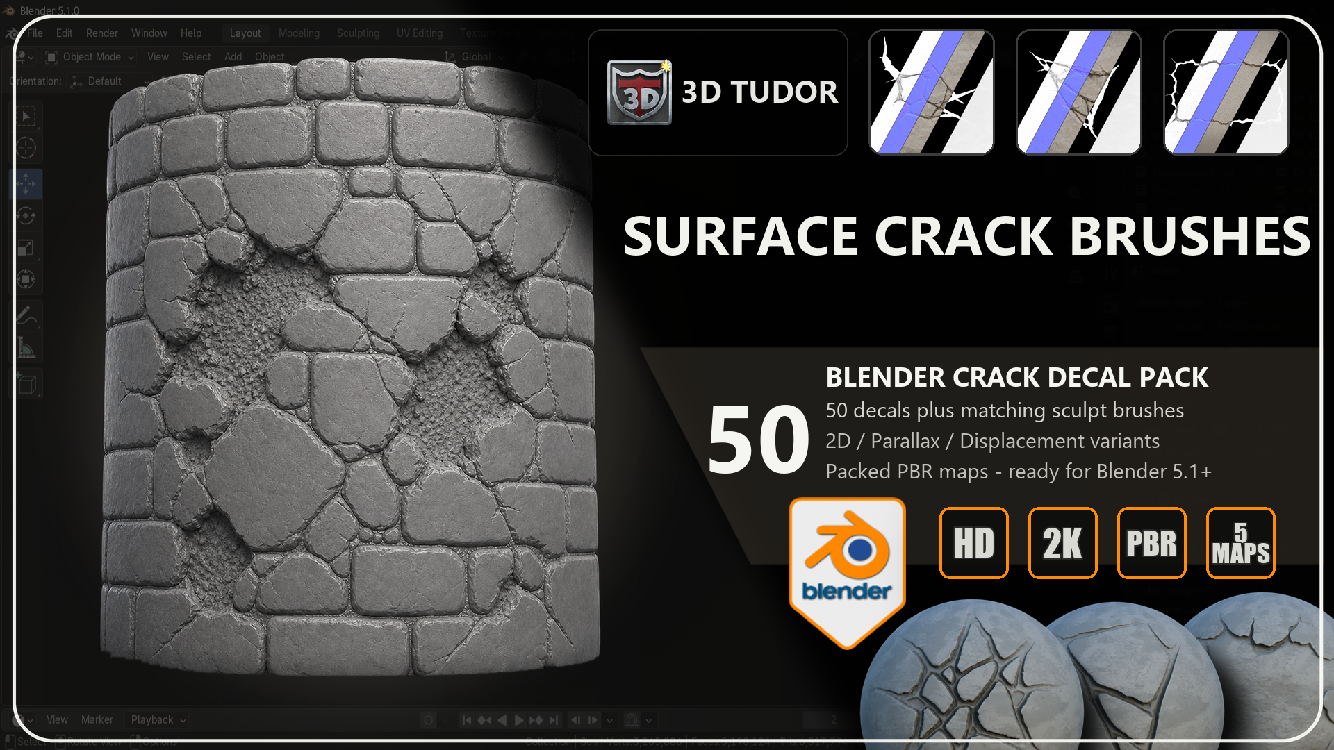3DT Surface Crack Brush Pack