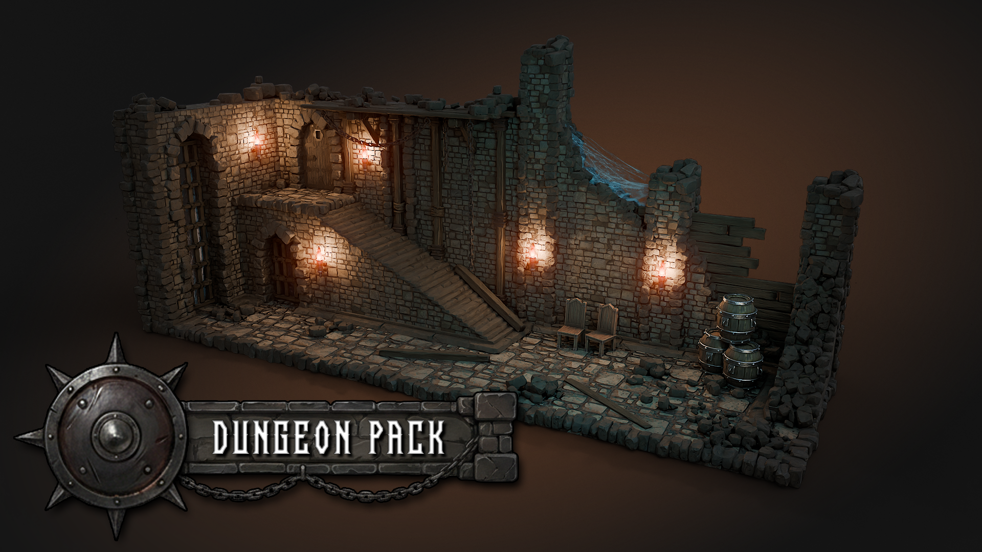 3DT Dungeon Kitbash Pack for Blender & UE5