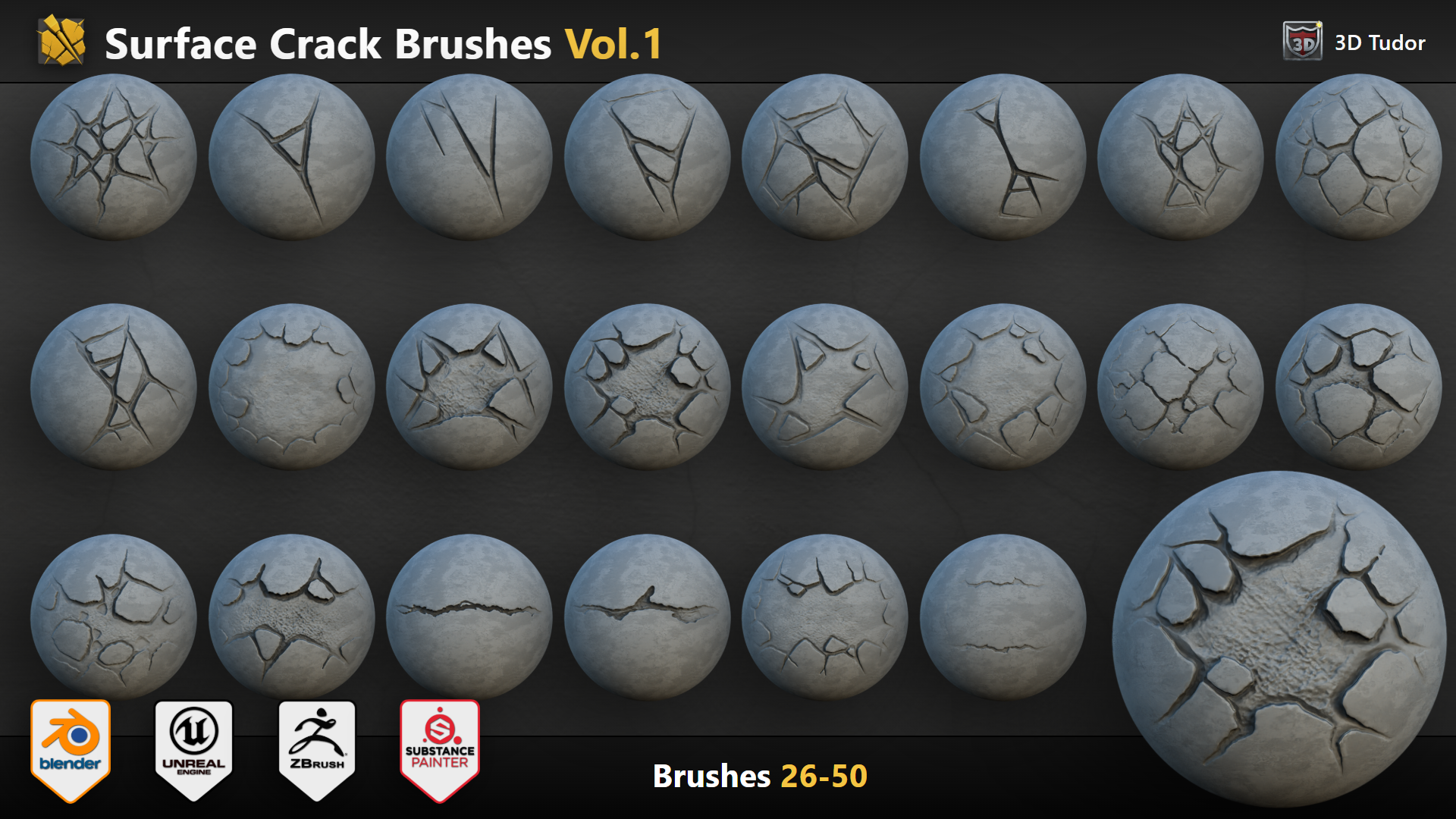 3DT Surface Crack Brush Pack