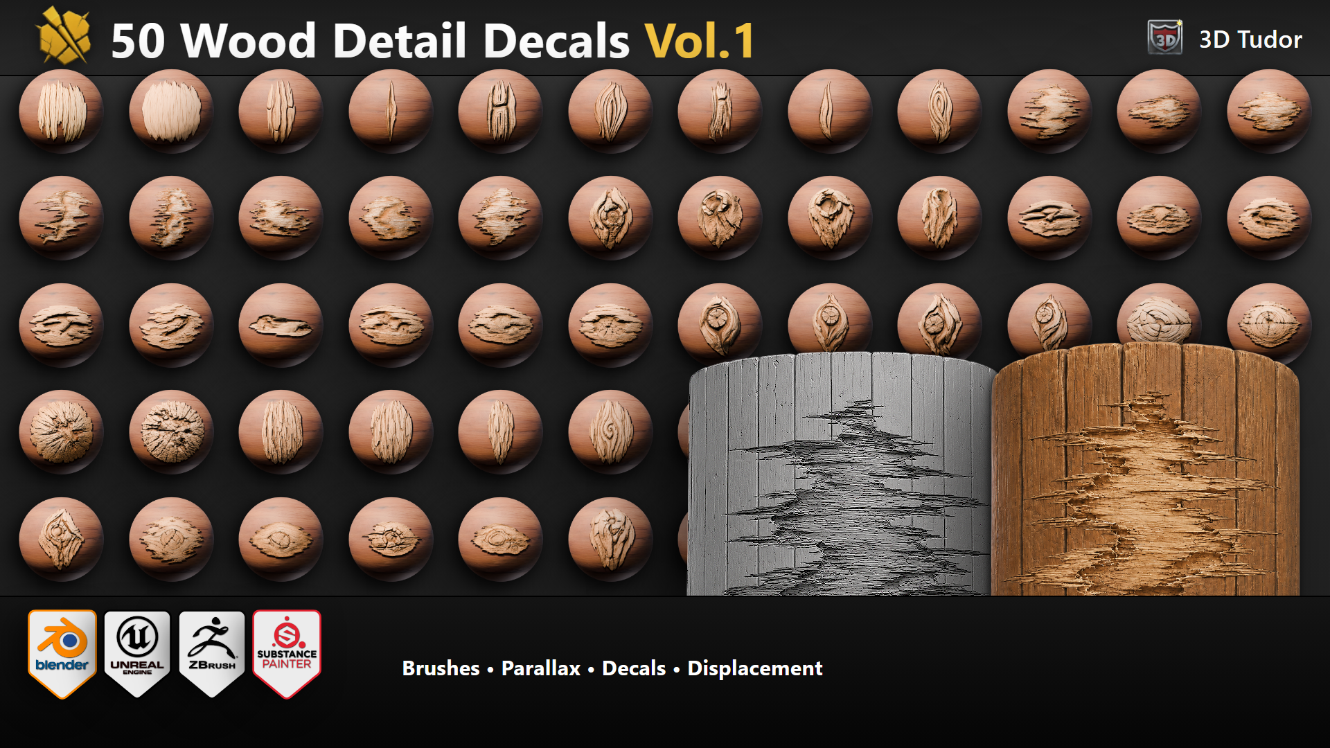 Surface Wood Detail Brush & Decal Pack Vol.1 - 50