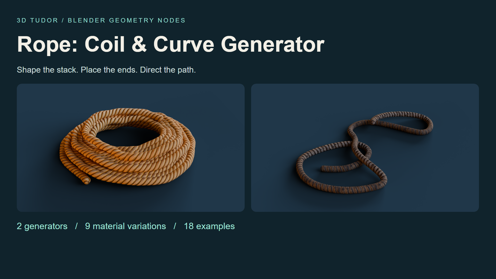 Rope Geometry Nodes: Coil & Curve for Blender