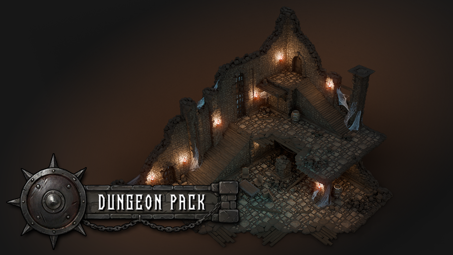3DT Dungeon Kitbash Pack for Blender & UE5