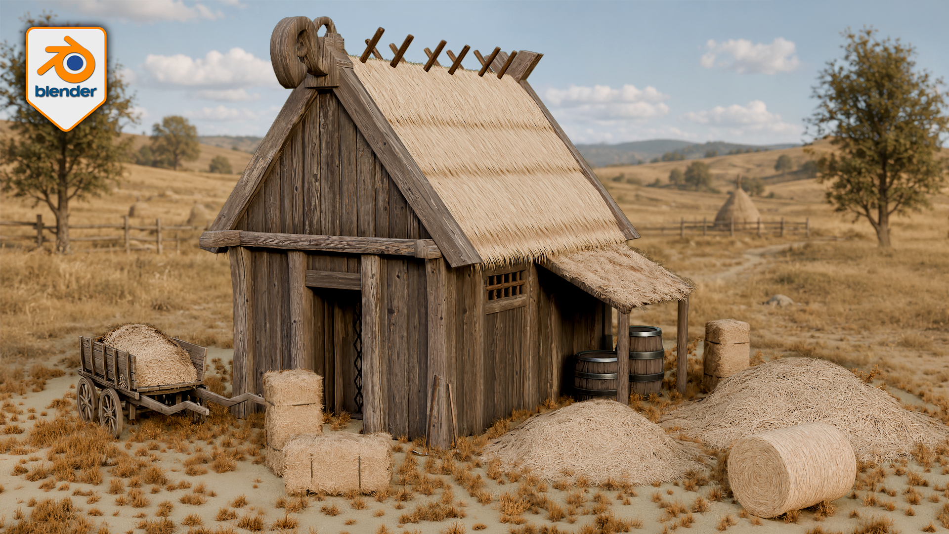 Hay, Straw & Thatch Toolkit | PBR Textures & Blend