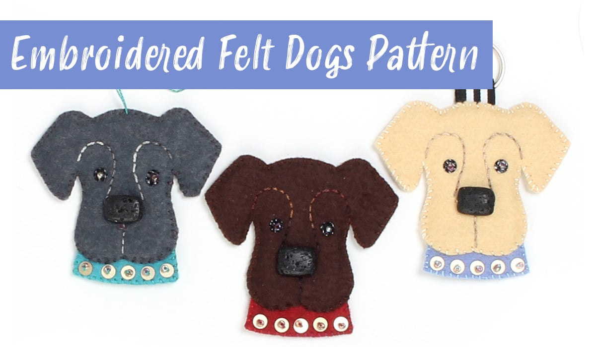Embroidered Felt Dogs Pattern