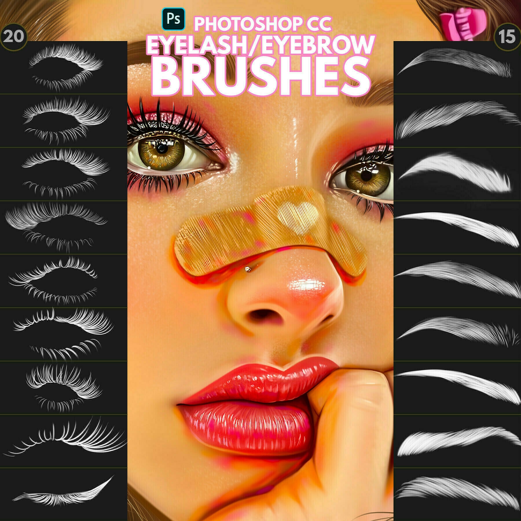 Eyelash/Eyebrow Brushes for Photoshop and Procreat