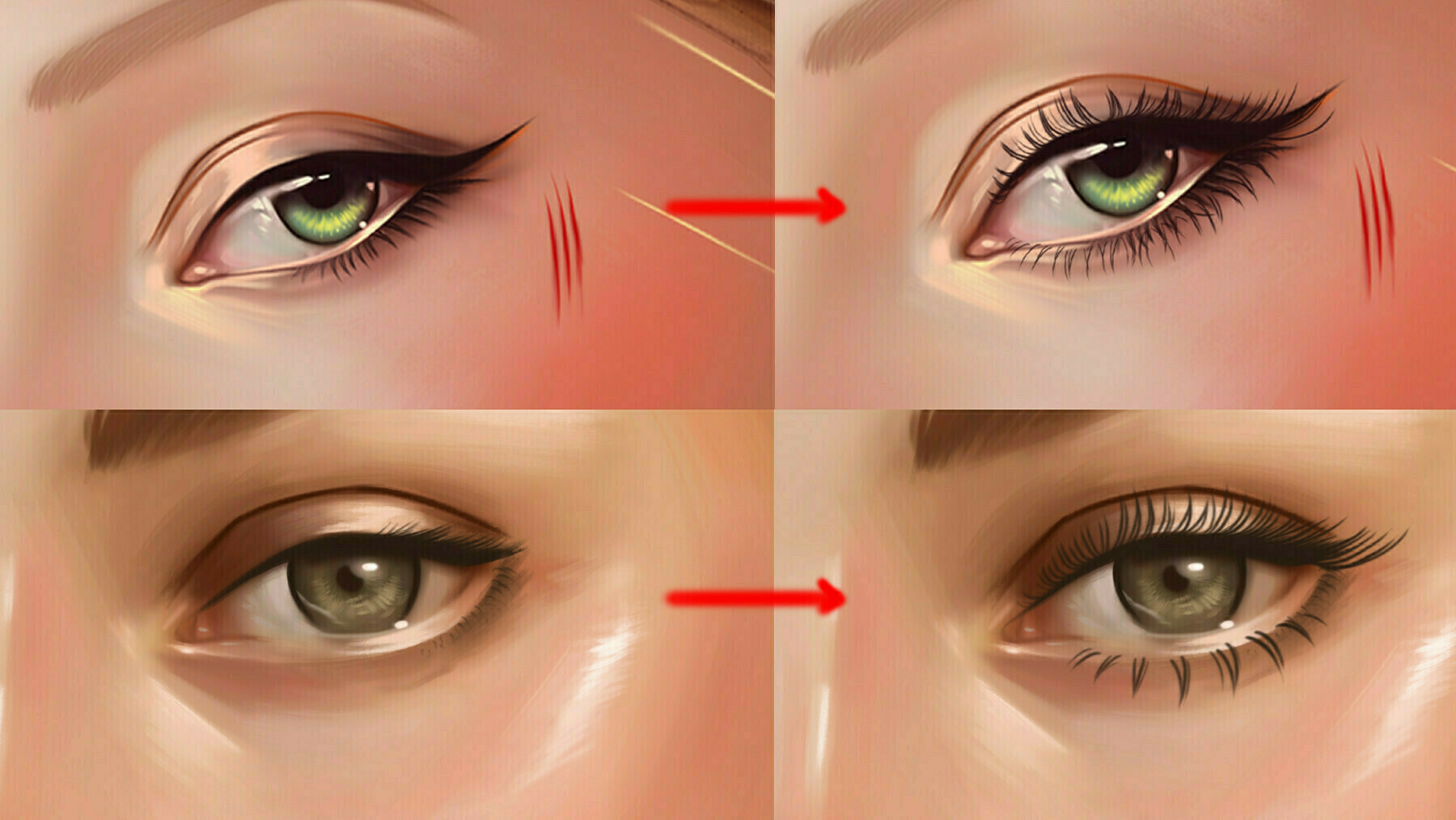 Eyelash/Eyebrow Brushes for Photoshop and Procreat
