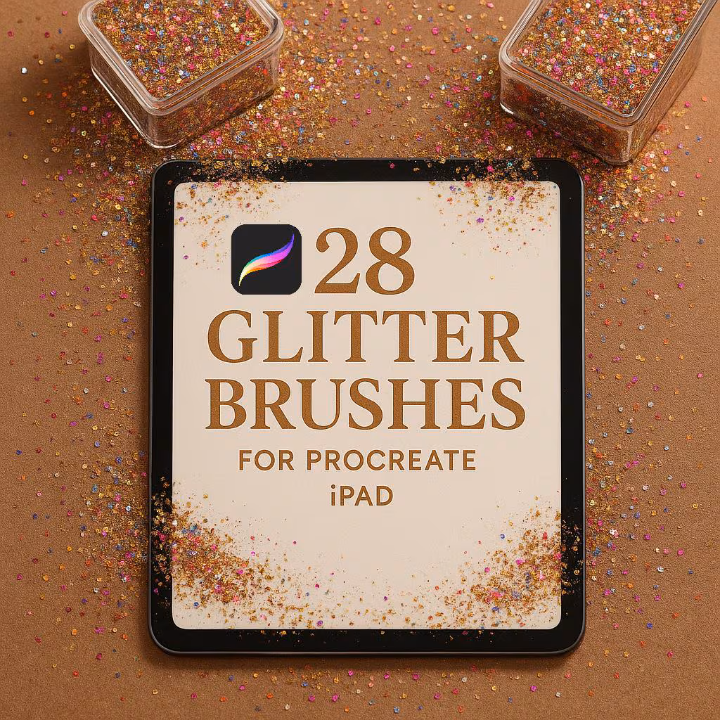 Procreate Glitter Brushes: 28 Sparkle Stamps