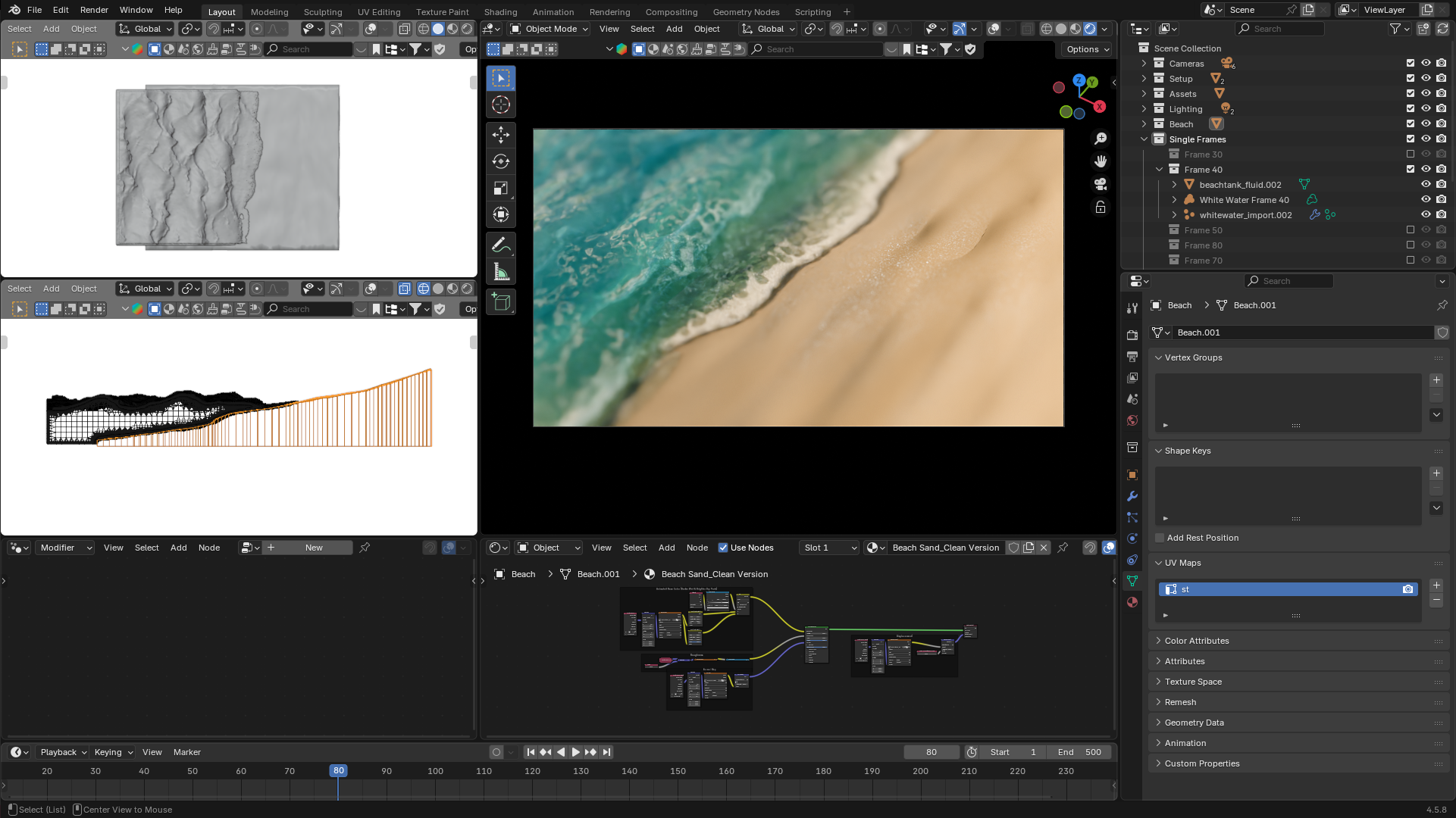 Beach Waves Whitewater 3D Models Pack