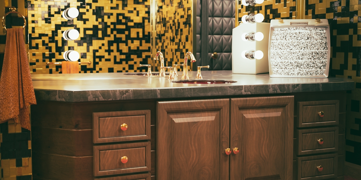 Elvis Presley Graceland Bathroom Interior 3D Model