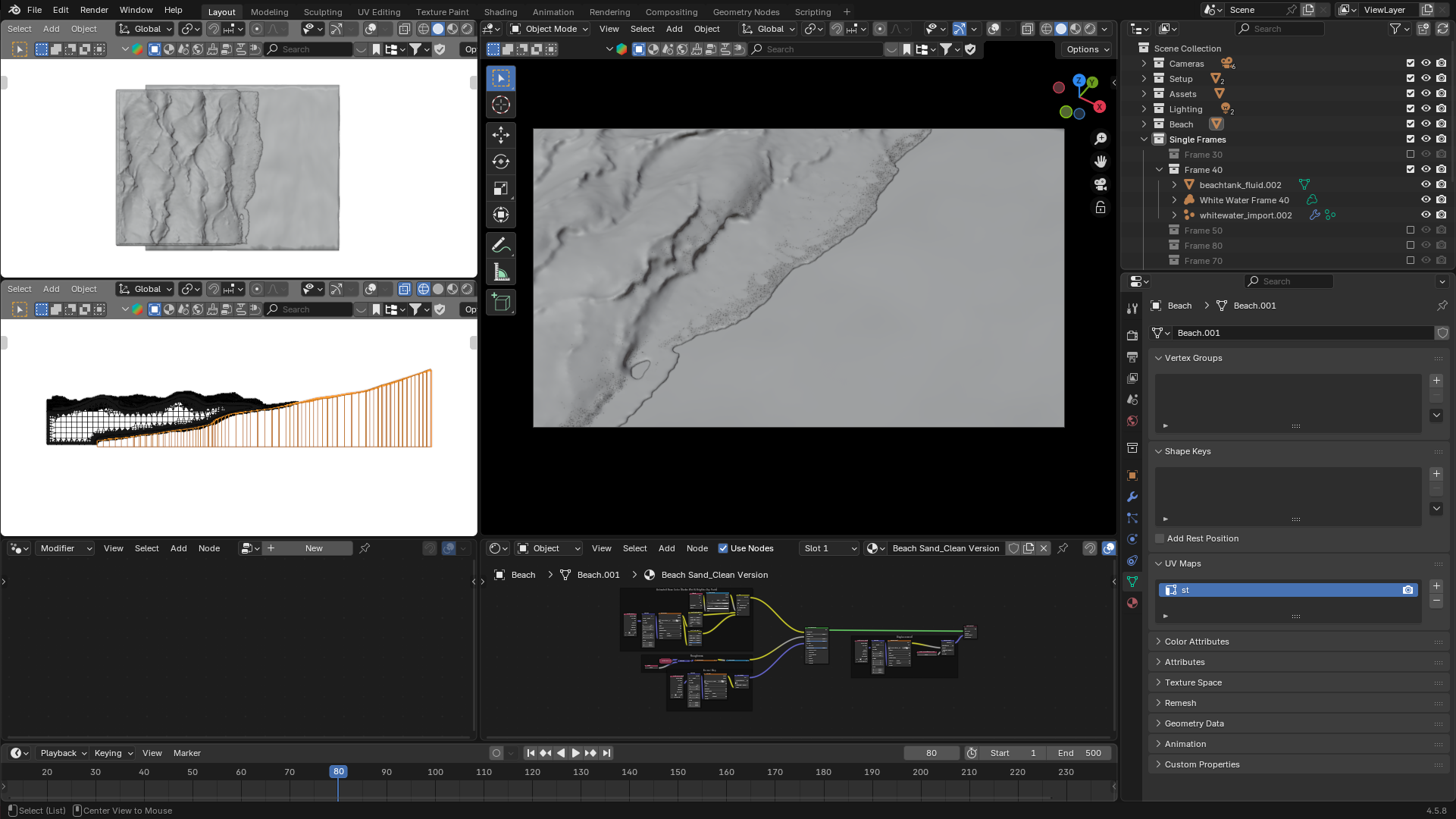 Beach Waves Whitewater 3D Models Pack