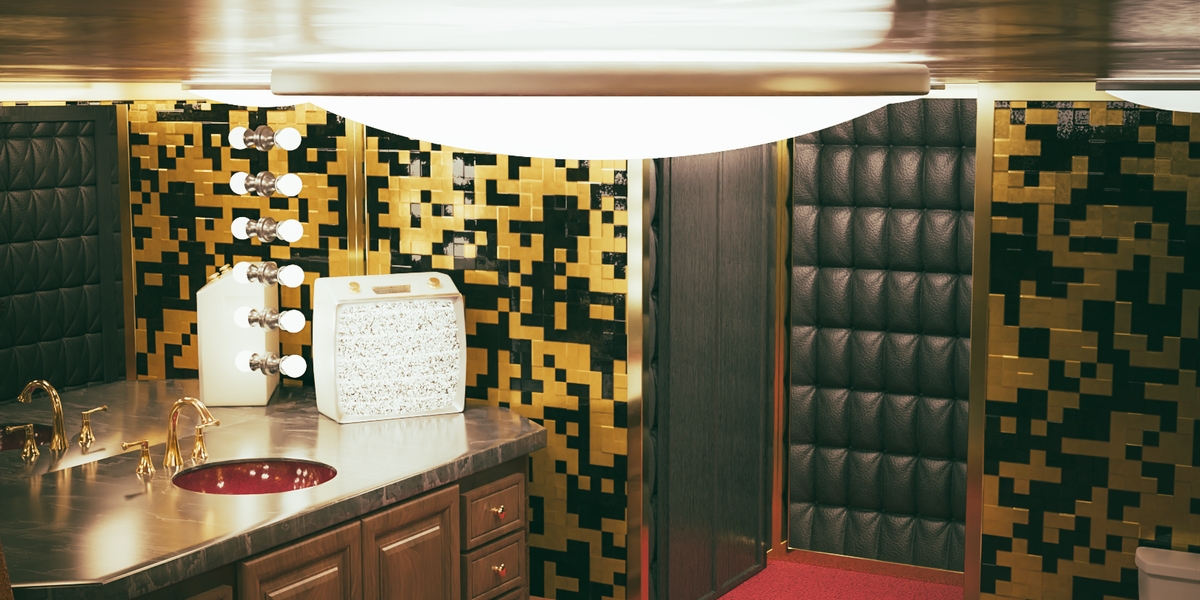 Elvis Presley Graceland Bathroom Interior 3D Model