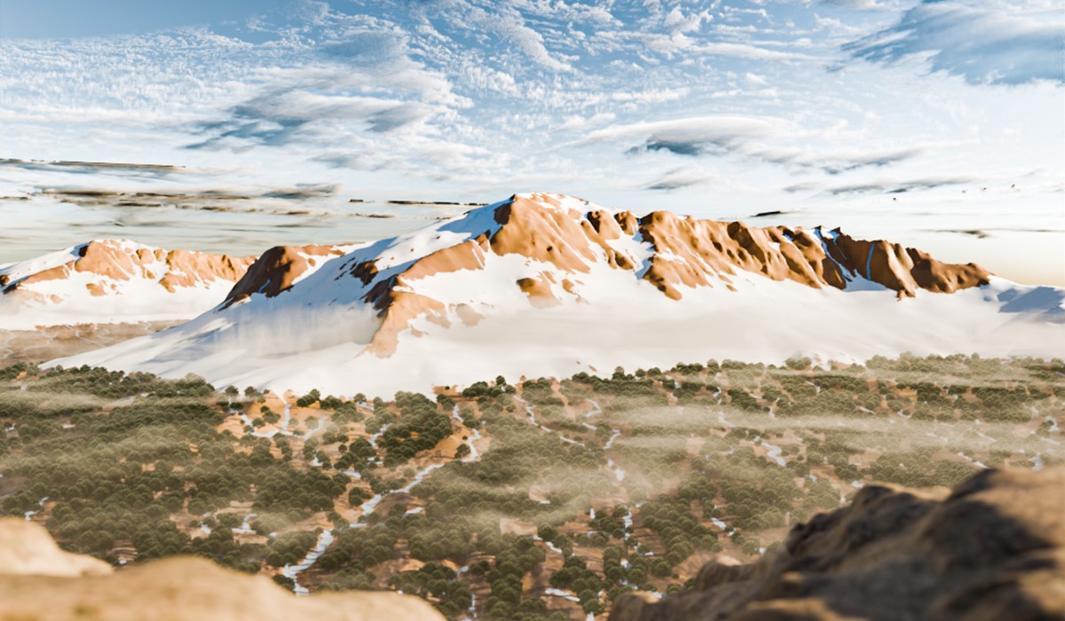Snow Mountains Landscape for Blender