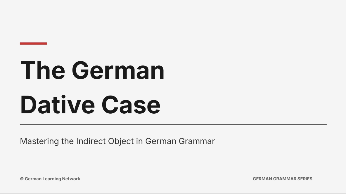German Dative - Full Explanation PDF (14 pages)