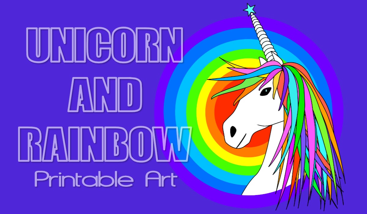 Unicorn and Rainbow Printable Art