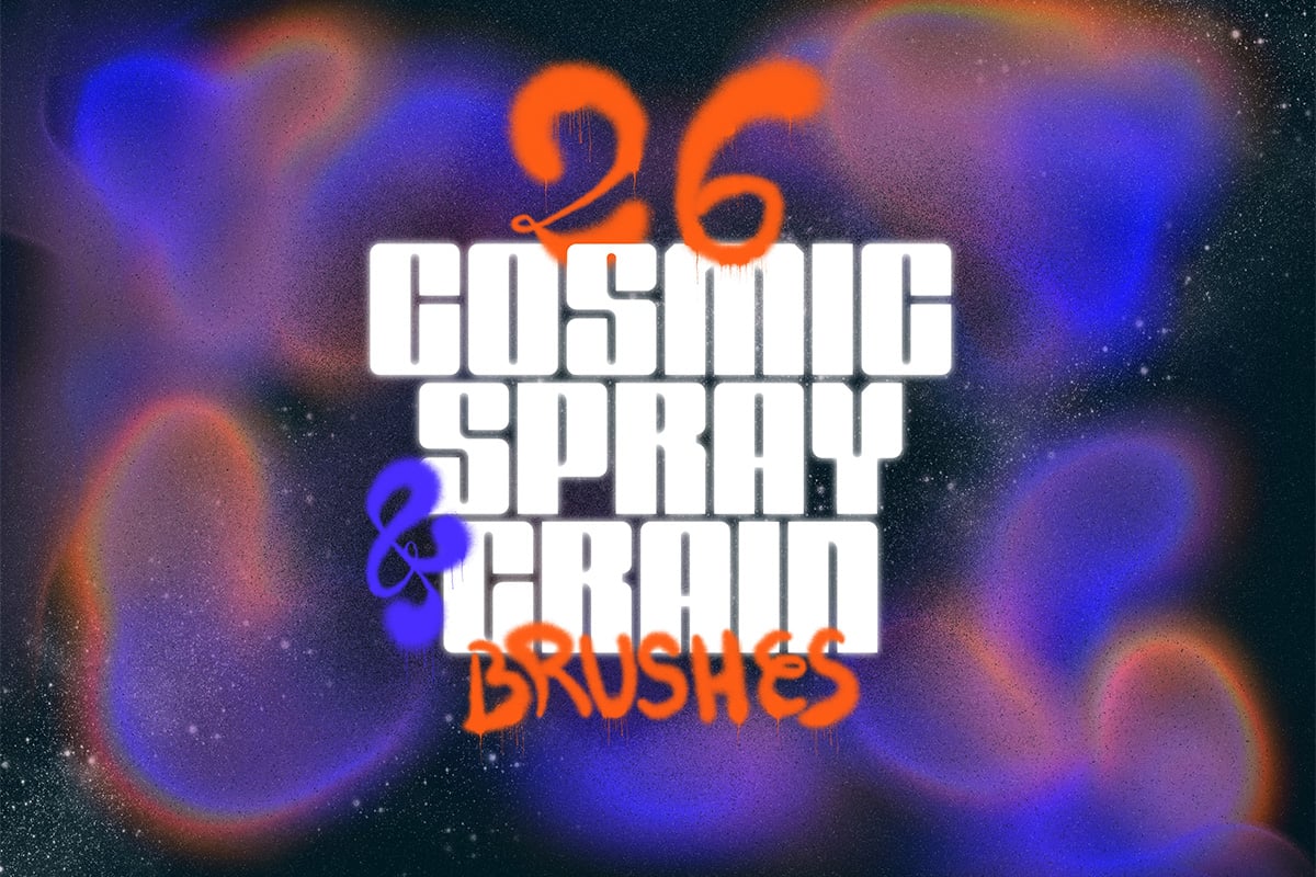 Cosmic spray and grain brushes set for Procreate