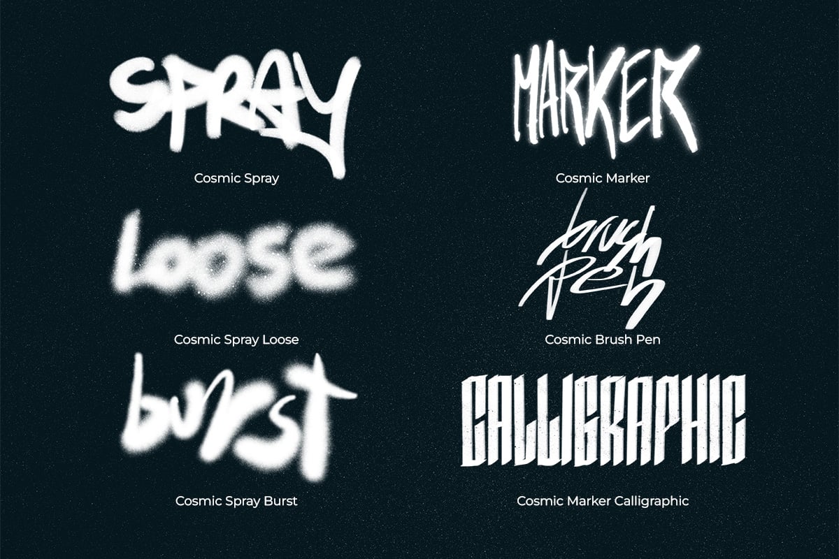 Cosmic spray and grain brushes set for Procreate