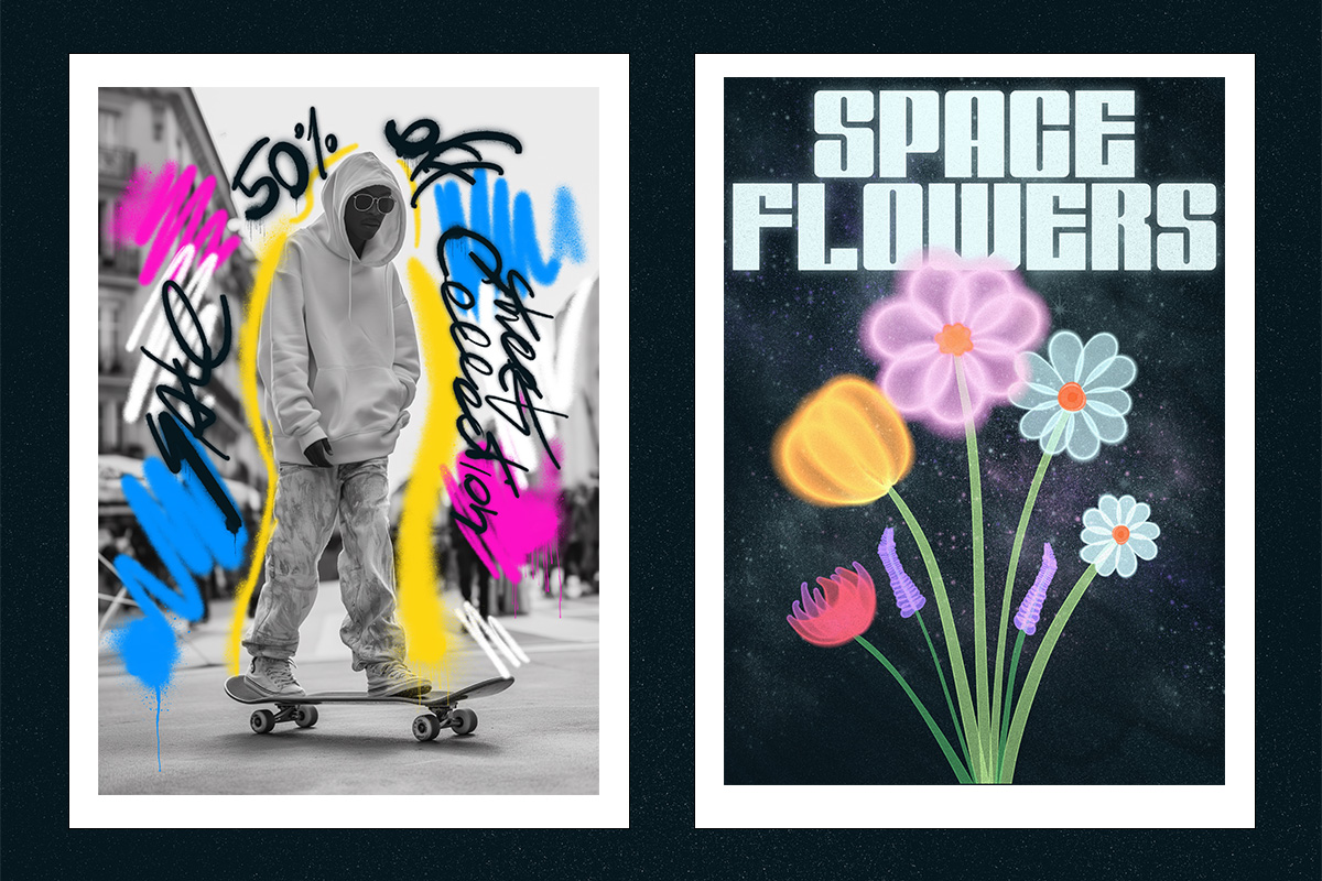 Cosmic spray and grain brushes set for Procreate