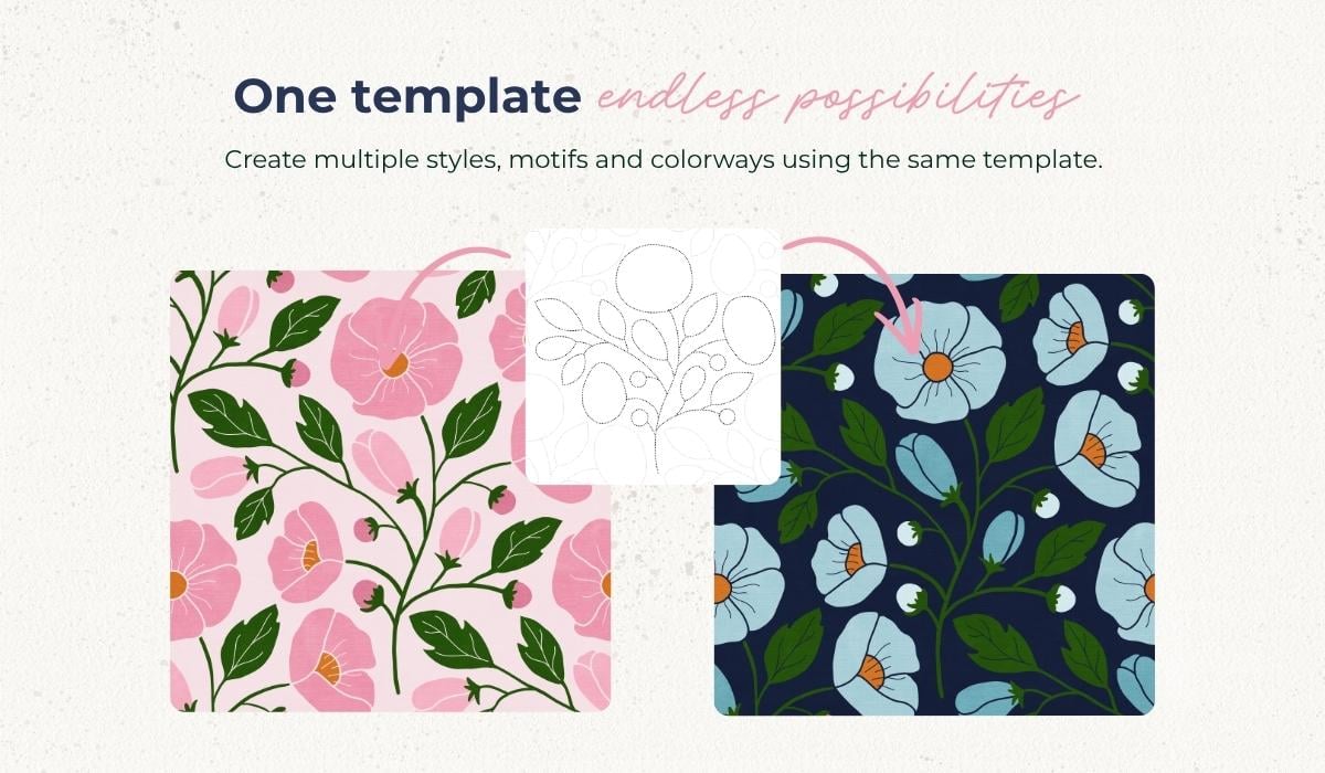 Seamless Floral Pattern Template for Procreate