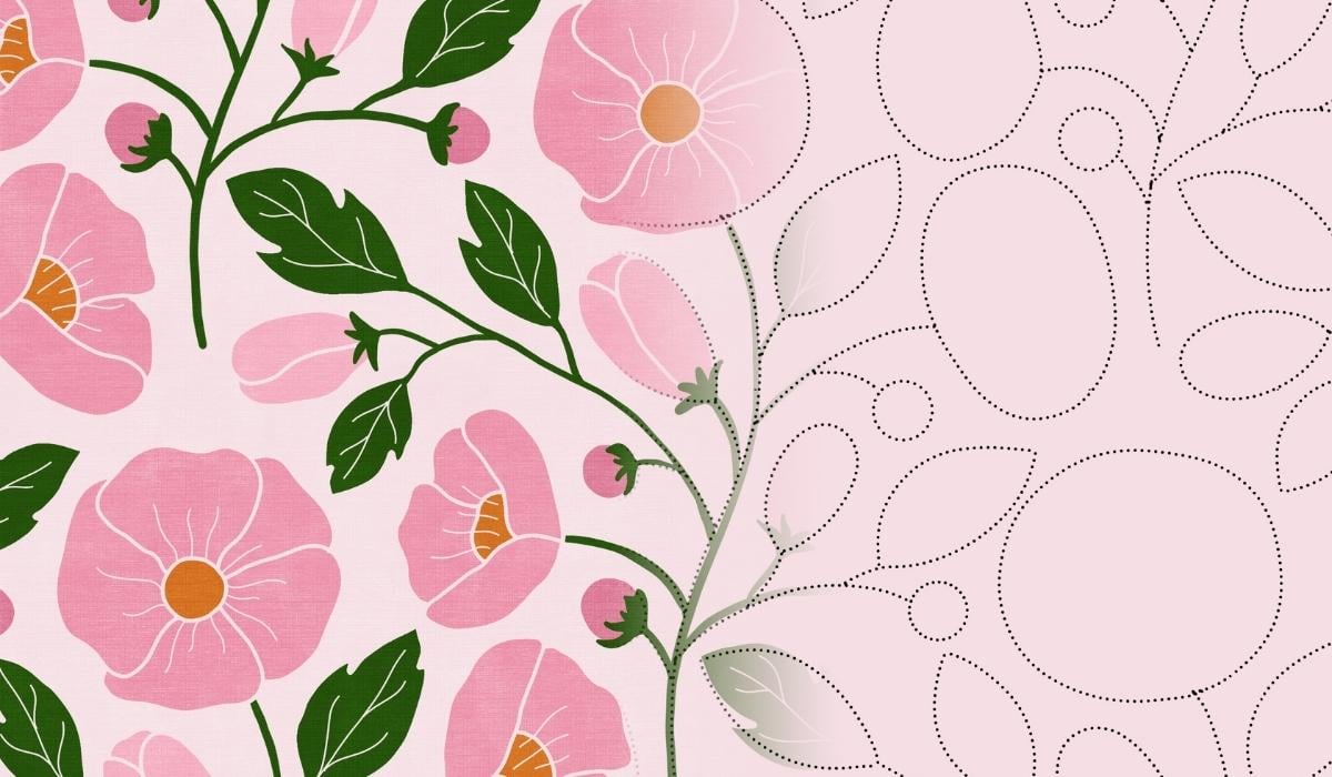 Seamless Floral Pattern Template for Procreate