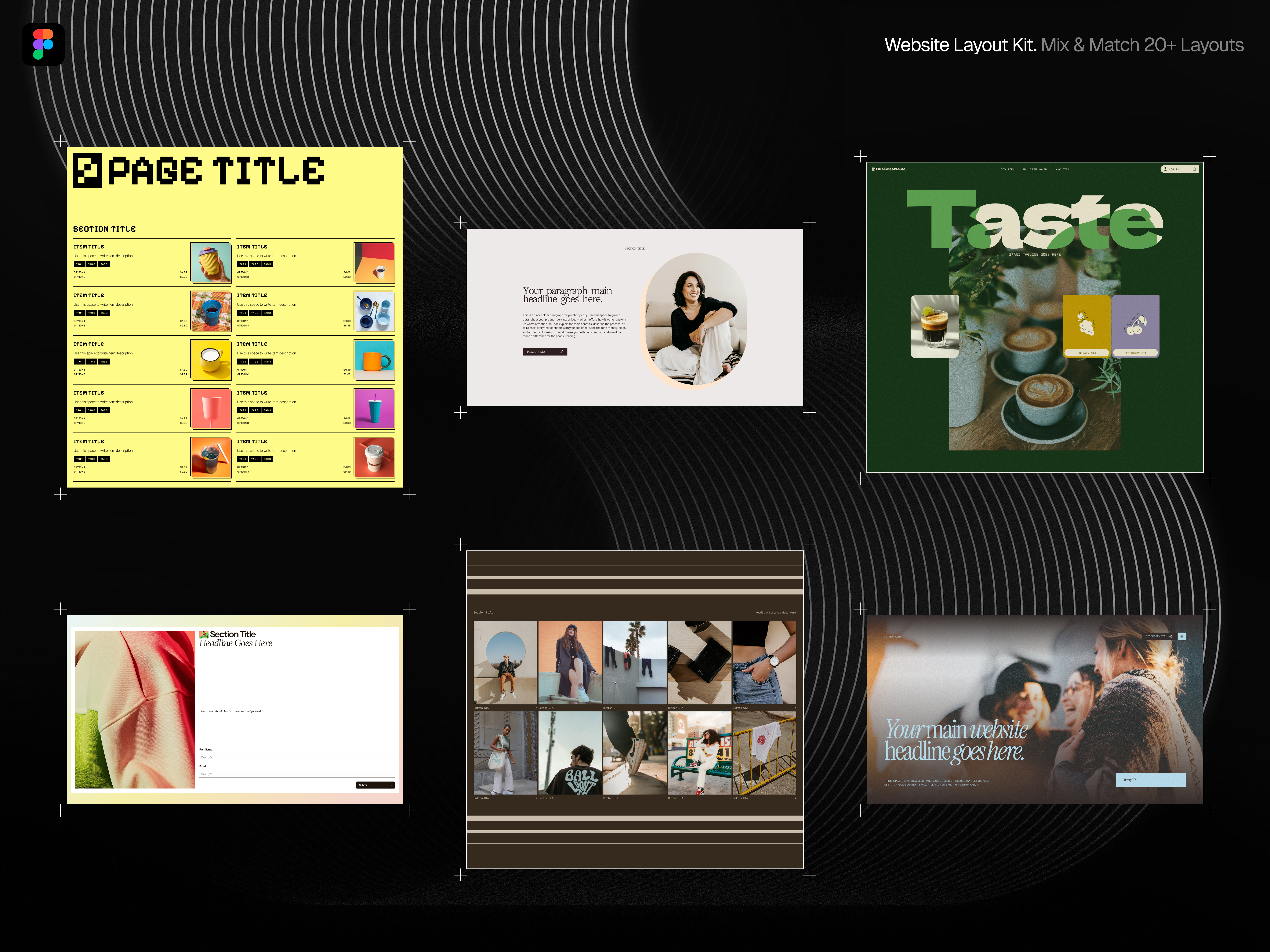 Figma Kit | 20+ Sections, Style Guides Mix & Match