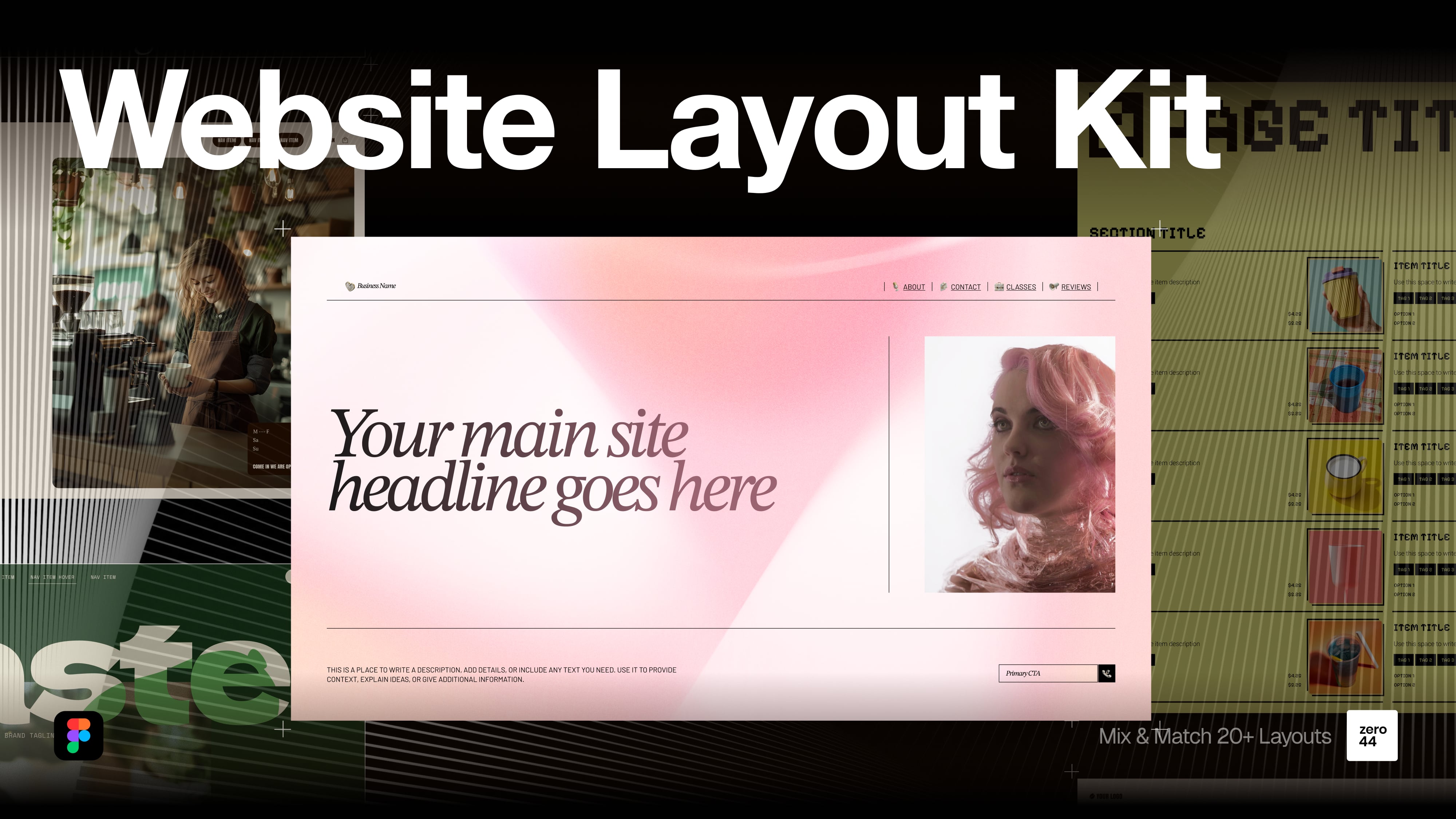 Figma Kit | 20+ Sections, Style Guides Mix & Match