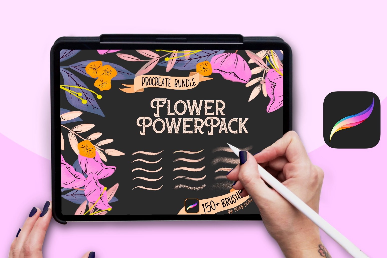 Flower PowerPack: 150+ Procreate Brushes for Botanical Drawing