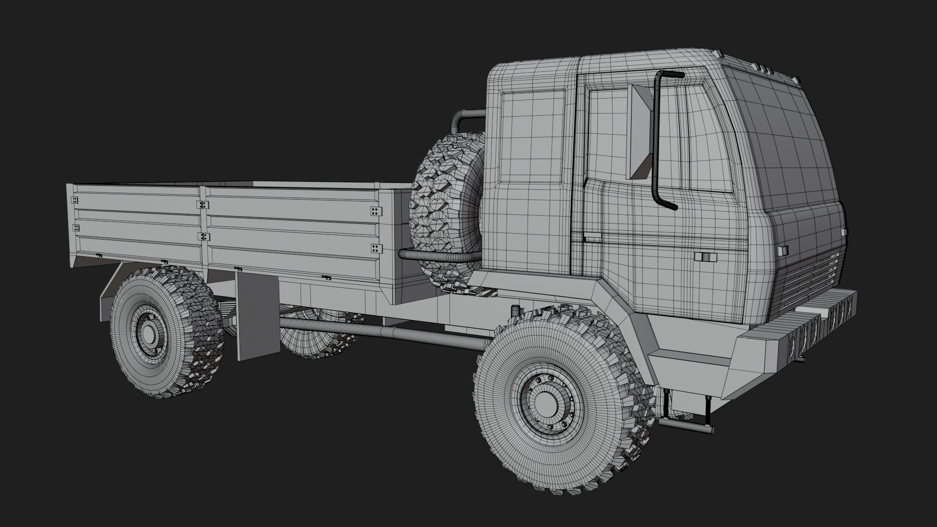 American Military Truck Low-poly 3D model
