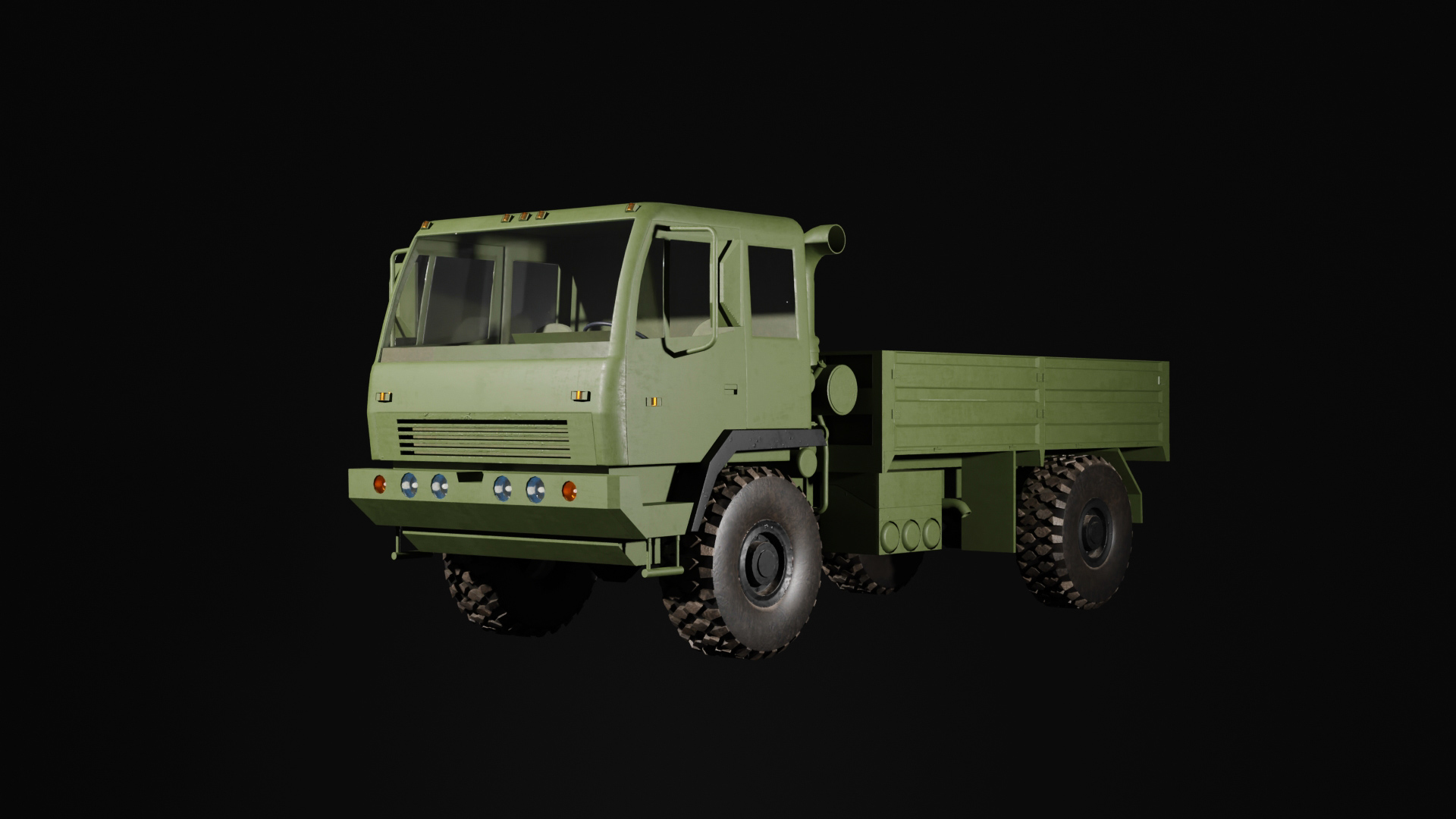 American Military Truck Low-poly 3D model