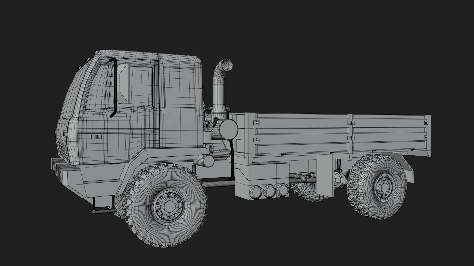 American Military Truck Low-poly 3D model
