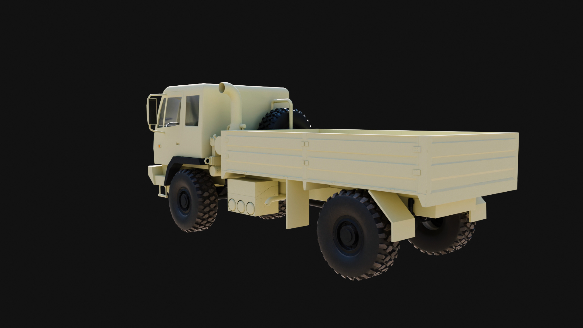 American Military Truck Low-poly 3D model