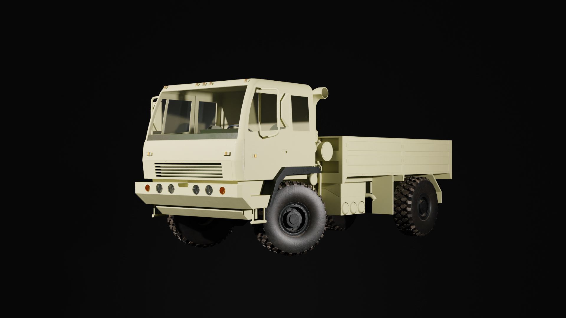 American Military Truck Low-poly 3D model