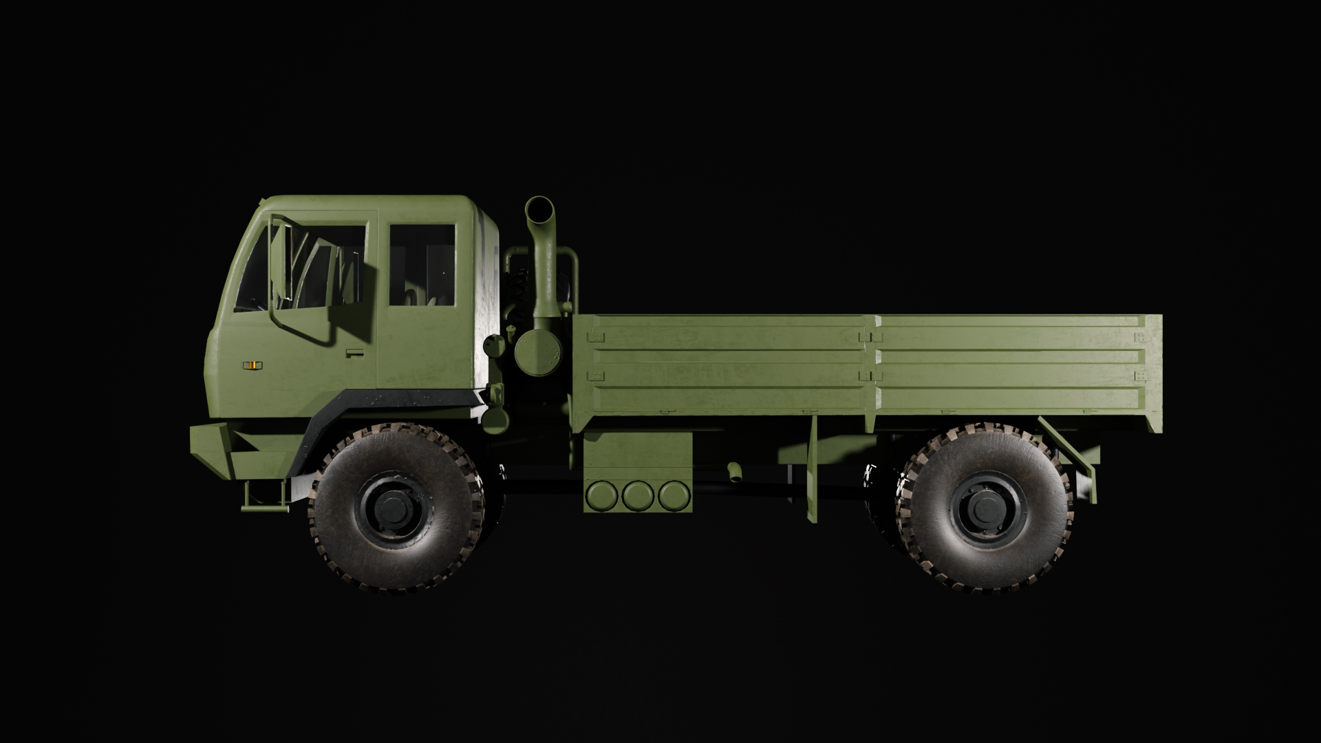 American Military Truck Low-poly 3D model