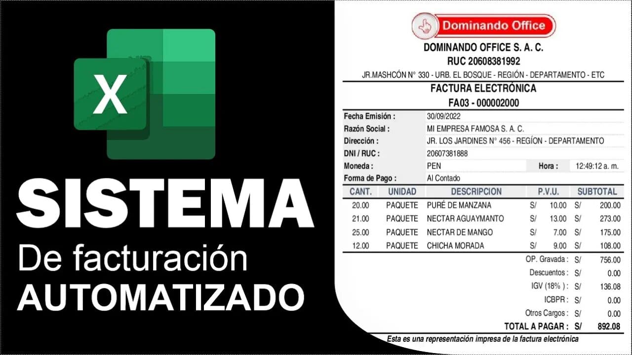 Sistema de Boletas y Facturas en Excel